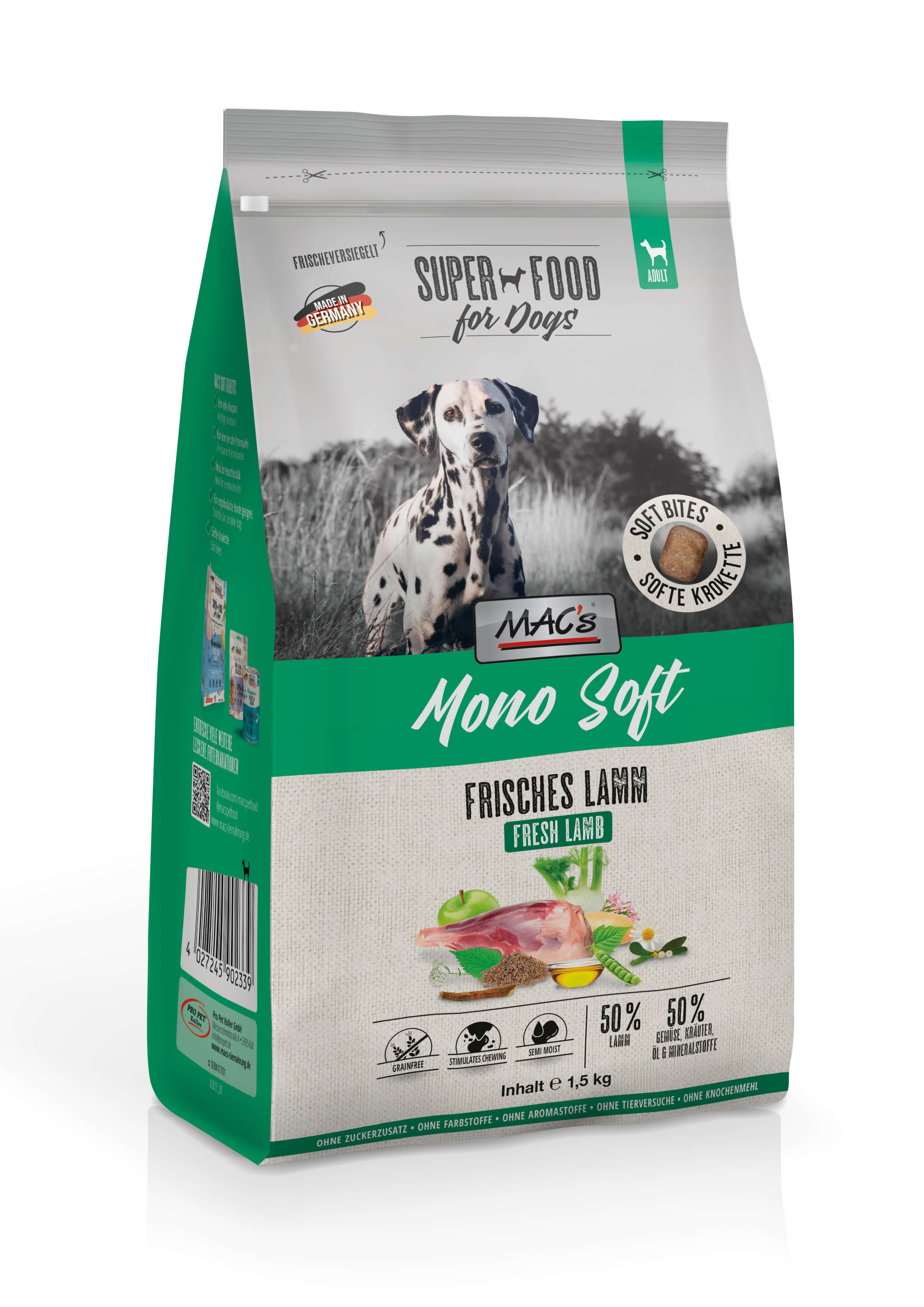 MAC's Dog Mono Soft - Frisches Lamm 1,5kg