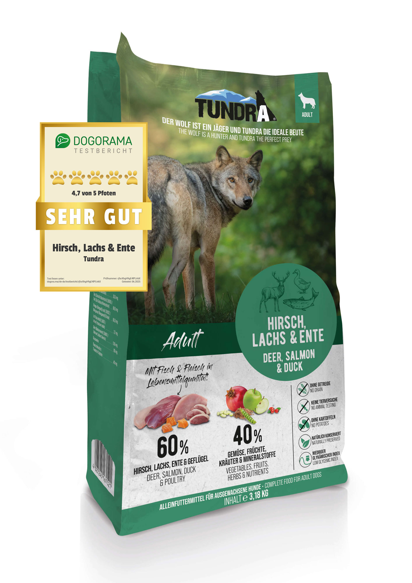 Tundra Dog Hirsch, Lachs & Ente 3,18kg