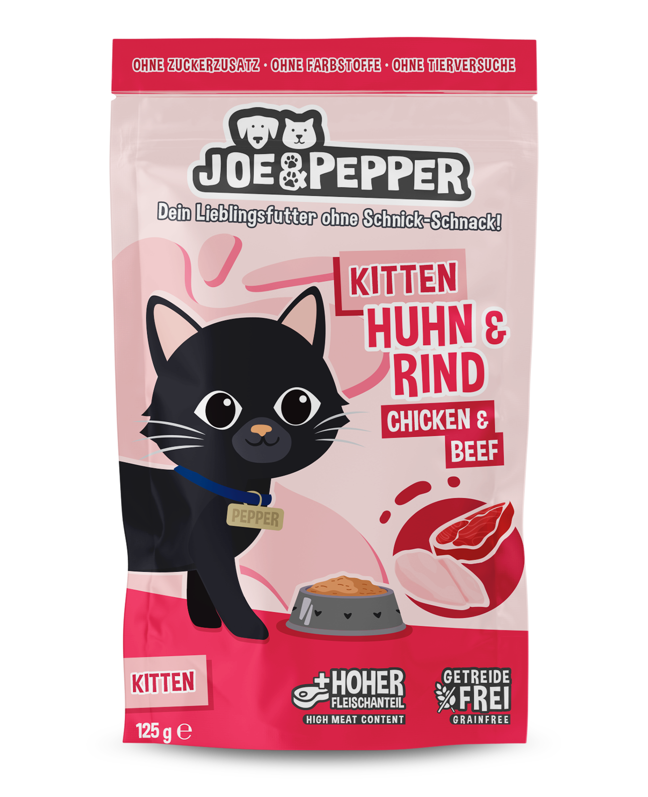 Joe & Pepper Pouch Kitten Huhn & Rind 125g