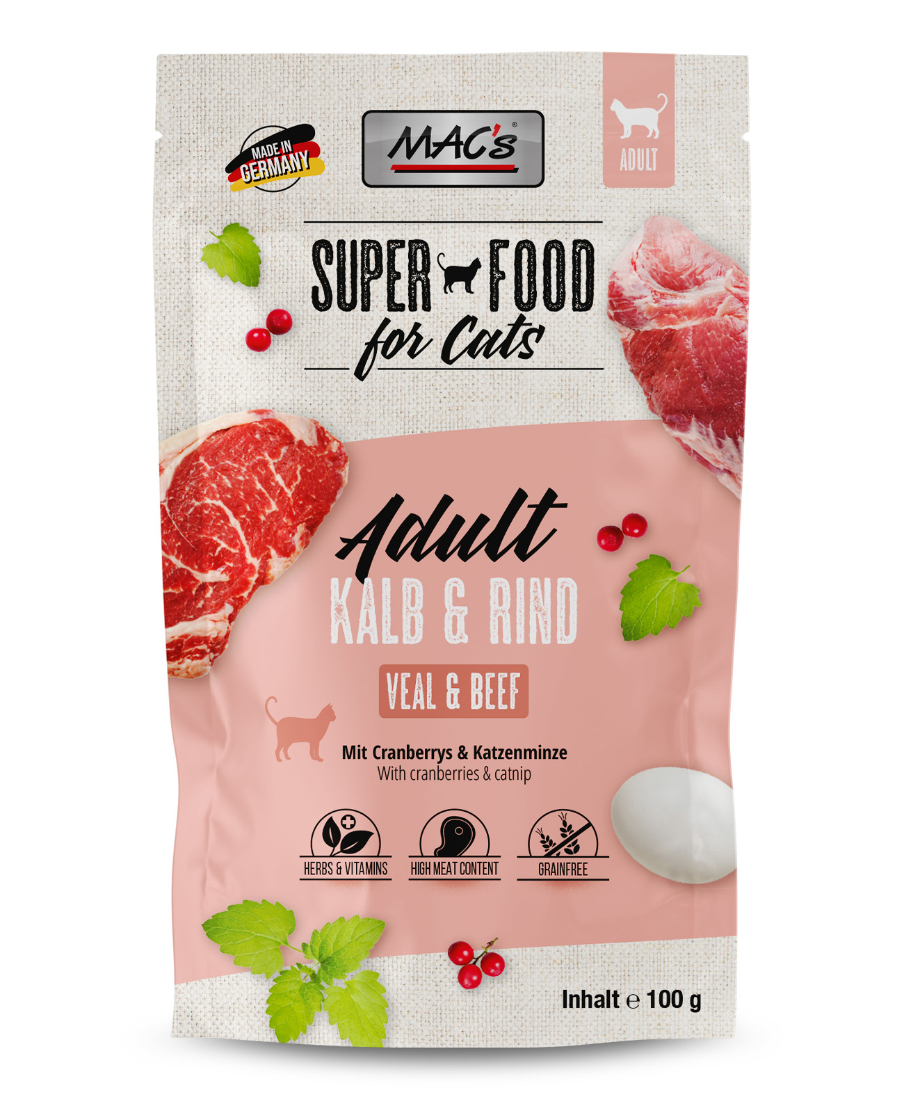 MAC's Cat Pouchpack Kalb & Rind 100g