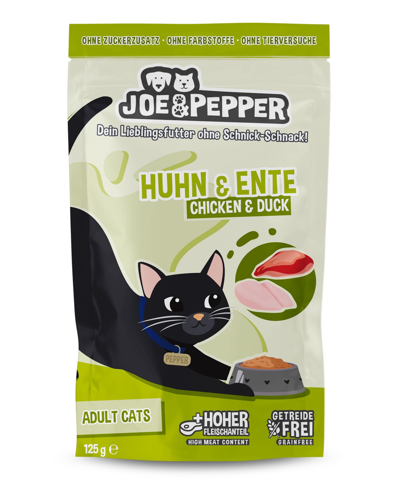 Joe & Pepper Pouch Cat Huhn & Ente 125g