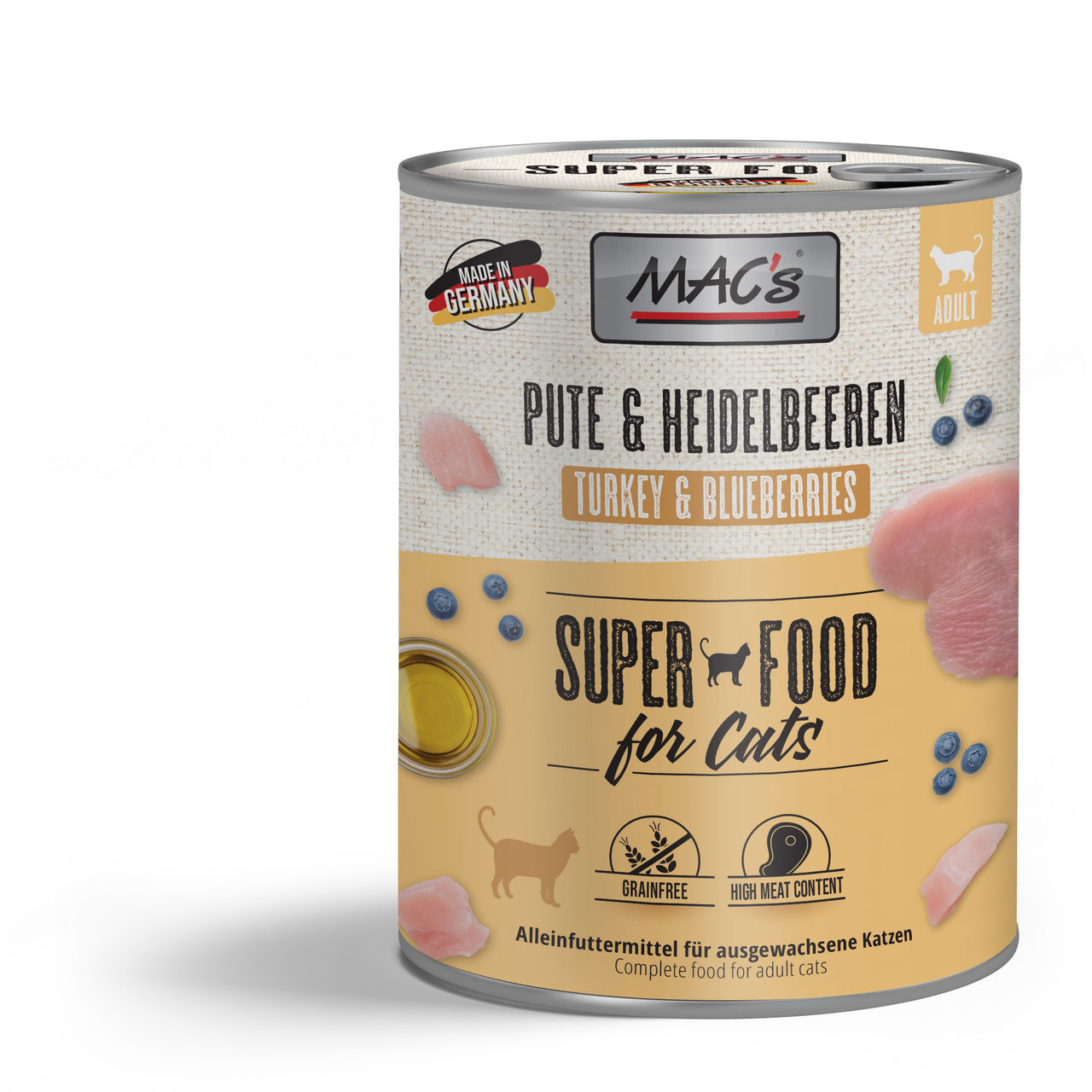 MAC's Cat Pute, Rind & Heidelbeeren 800g MAC's Cat Pute, Rind & Heidelbeeren 800g