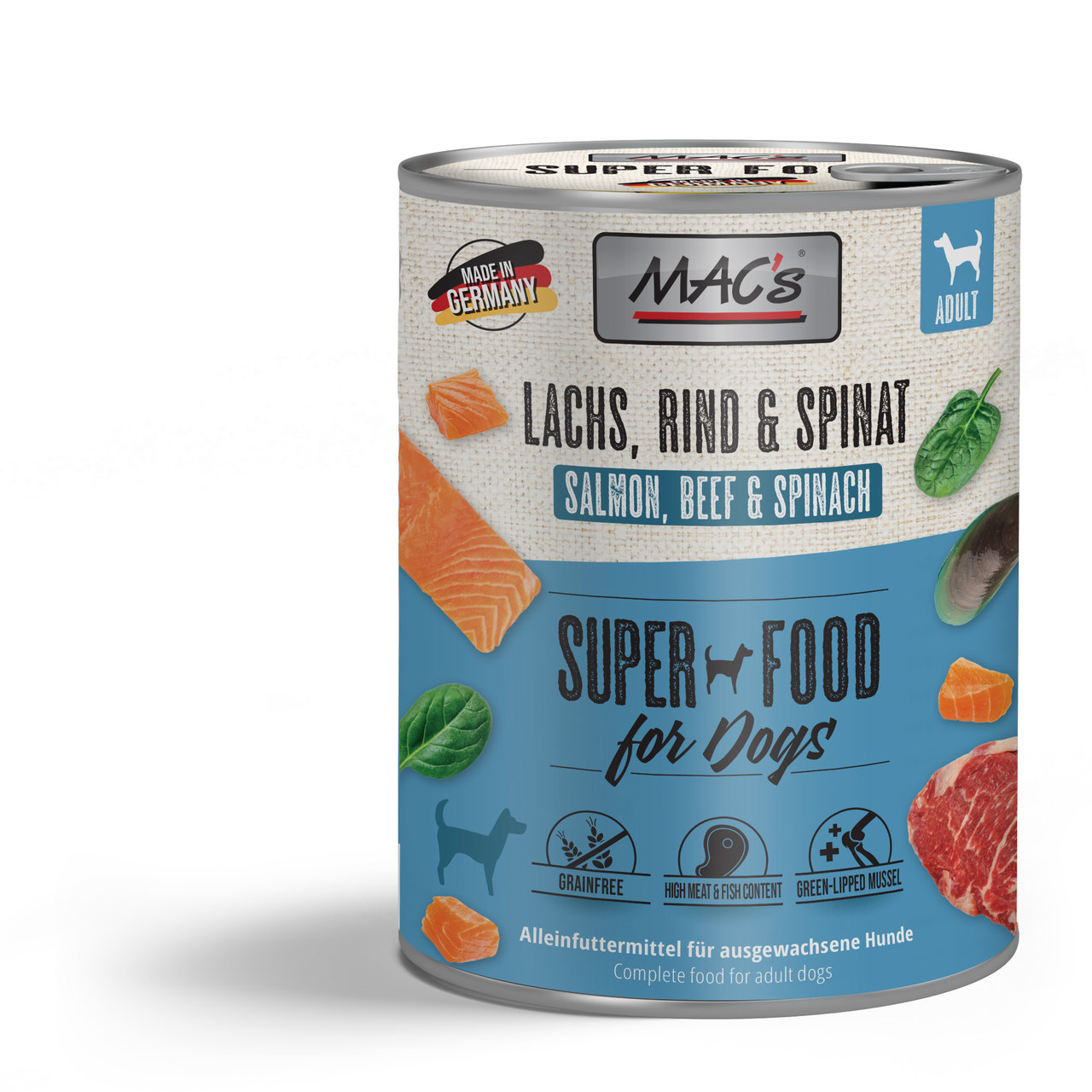 MAC's Dog Lachs, Rind & Spinat 800g