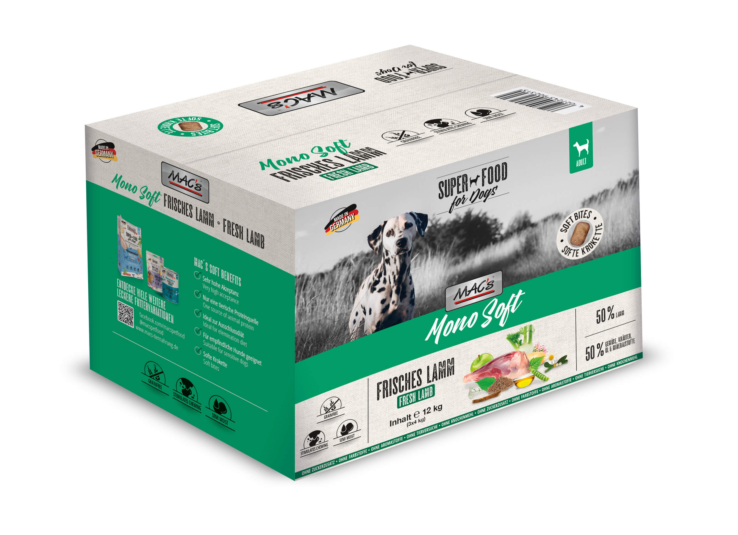 MAC's Dog Mono Soft - Frisches Lamm 3x4kg
