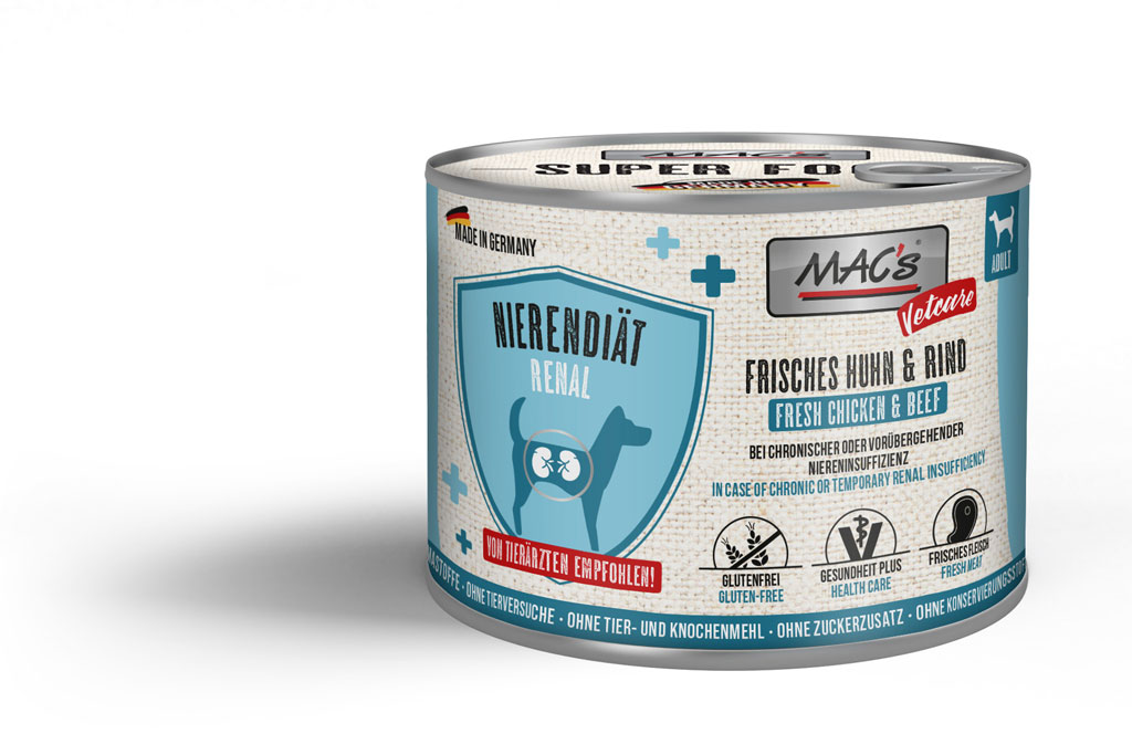 MAC's Dog Vetcare Nierendiät Huhn & Rind 200g MAC's Dog Vetcare Nierendiät Huhn & Rind 200g