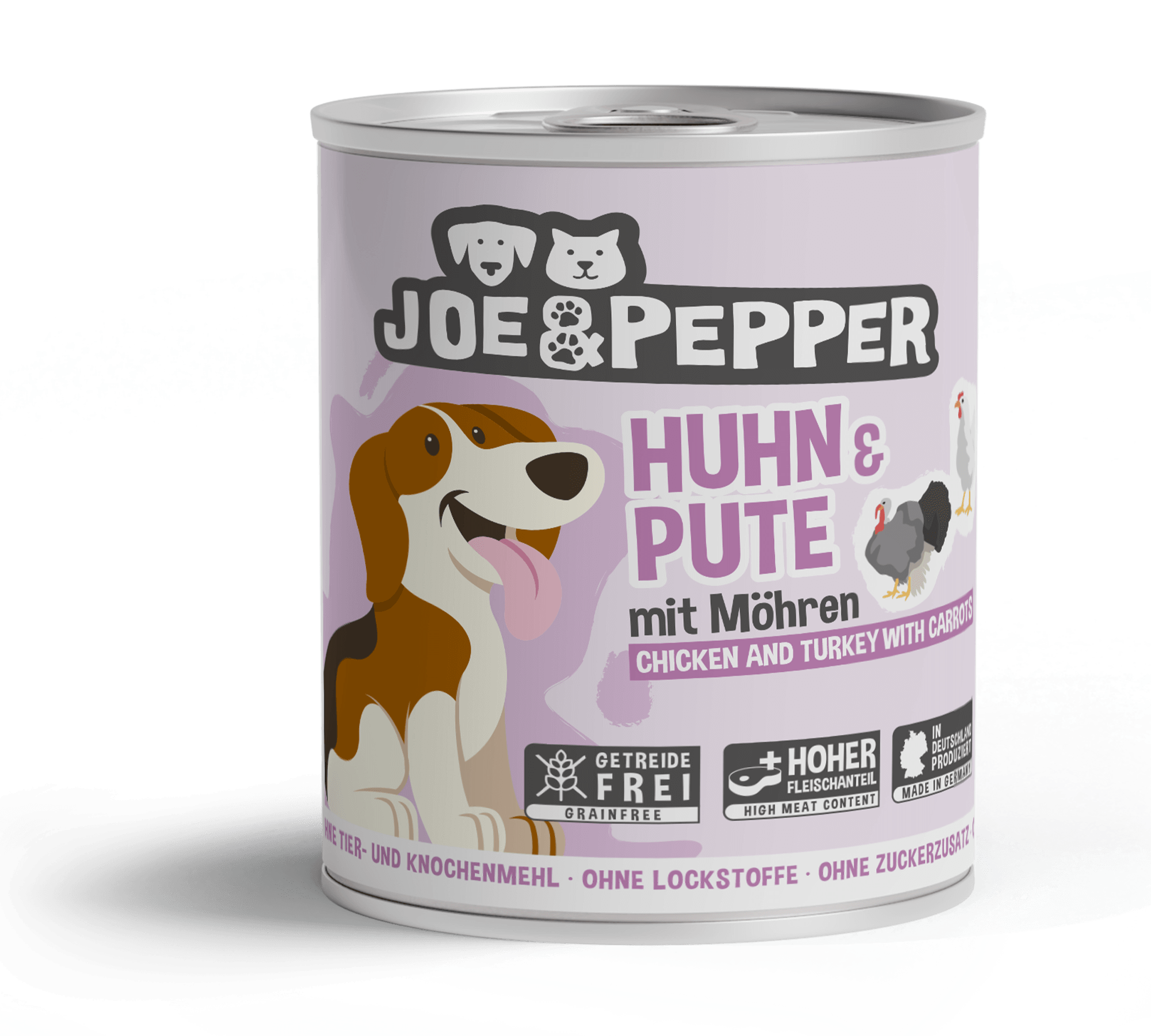 Joe & Pepper Dog Huhn & Pute mit Möhren 800g