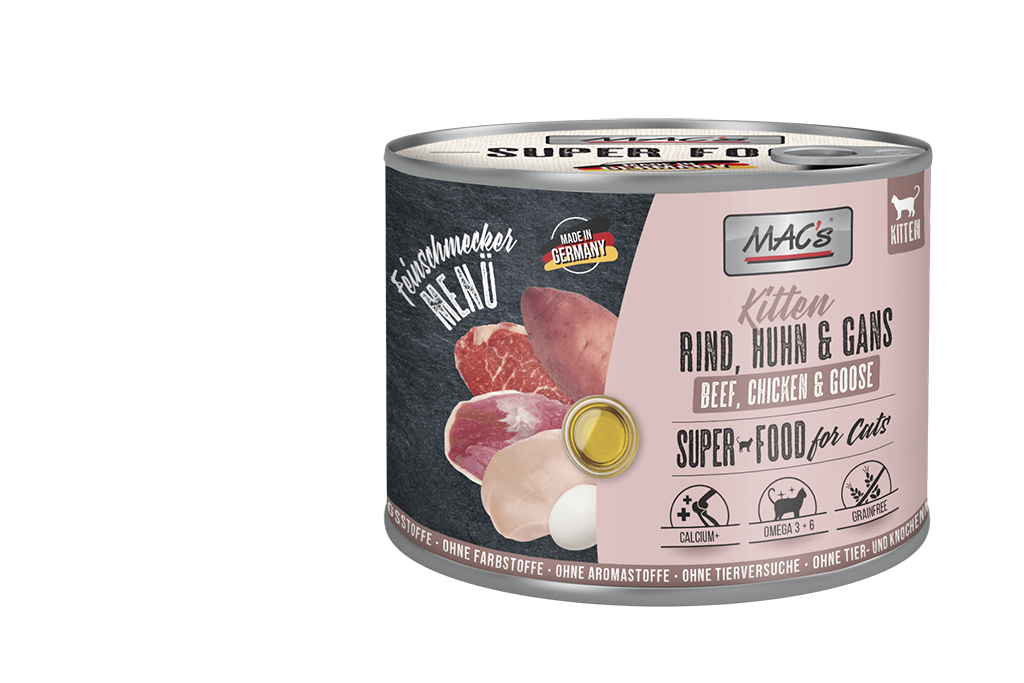 MAC's Cat Feinschm. Kitten Rind, Huhn & Gans 200g