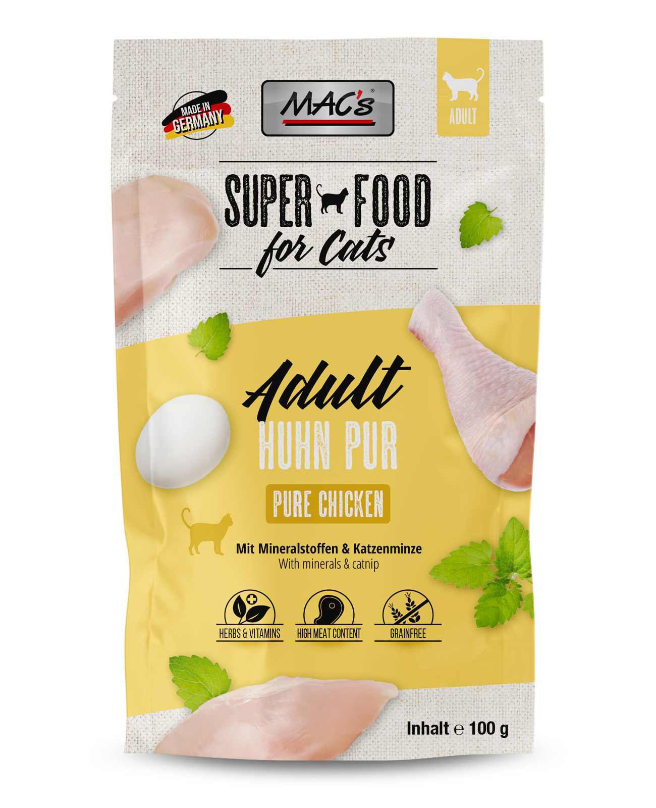 MAC's Cat Pouchpack Huhn Pur 100g