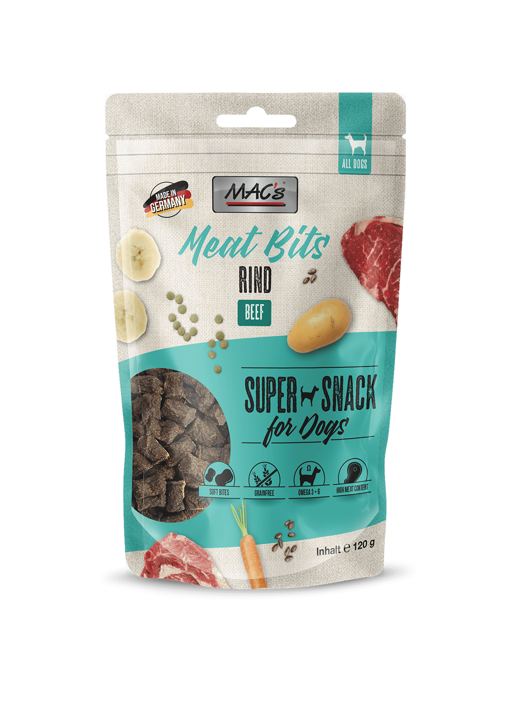 MAC's Dog Meat Bits Rind 120g MAC's Dog Meat Bits Rind 120g