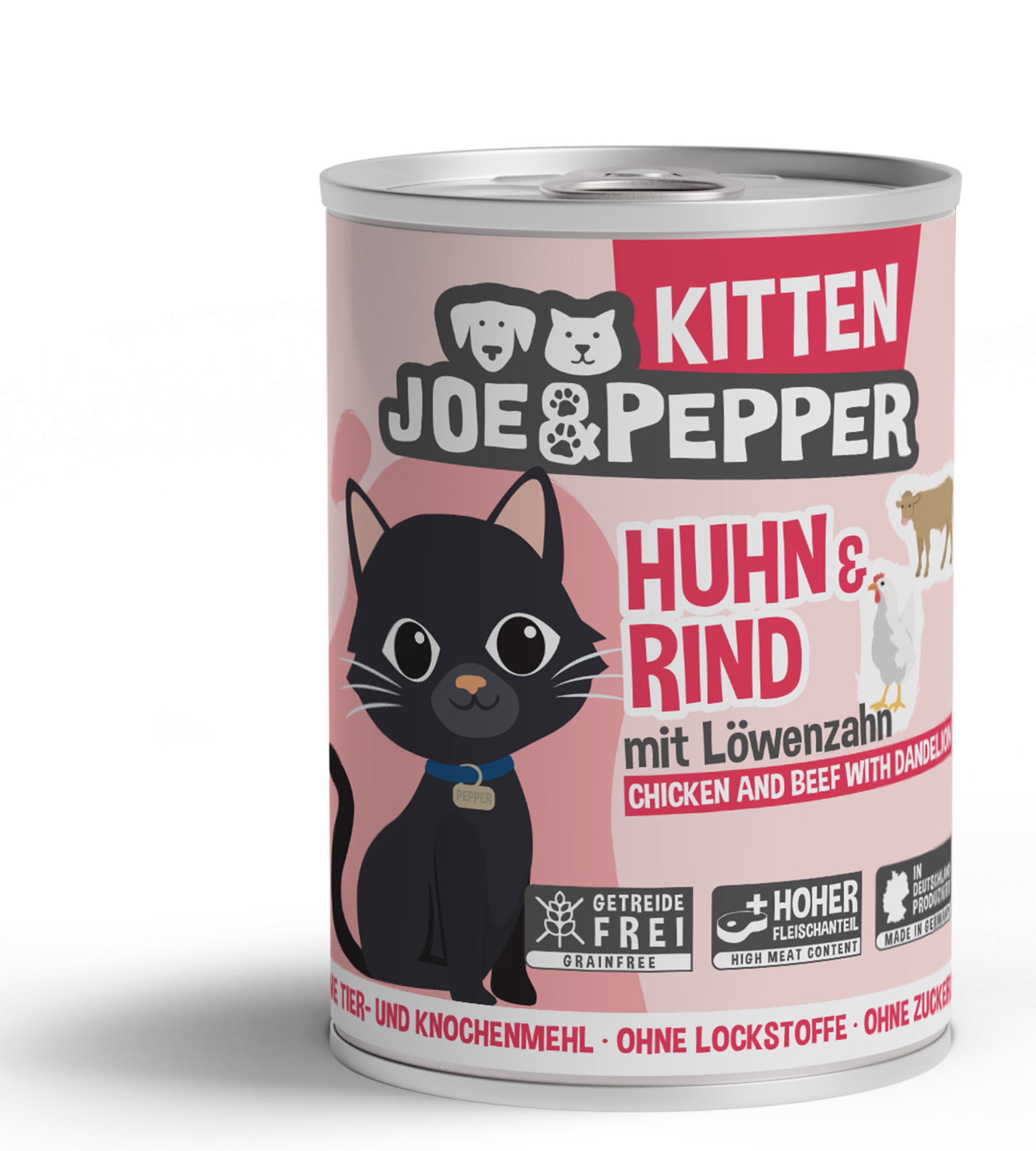 Joe & Pepper Cat Kitten Huhn & Rind 400g