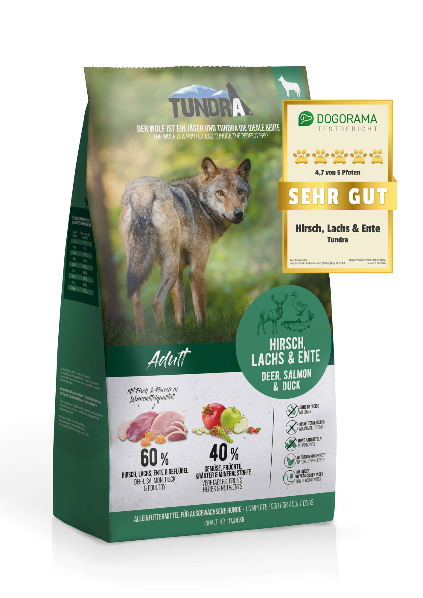 Tundra Dog Hirsch, Lachs & Ente 11,34kg