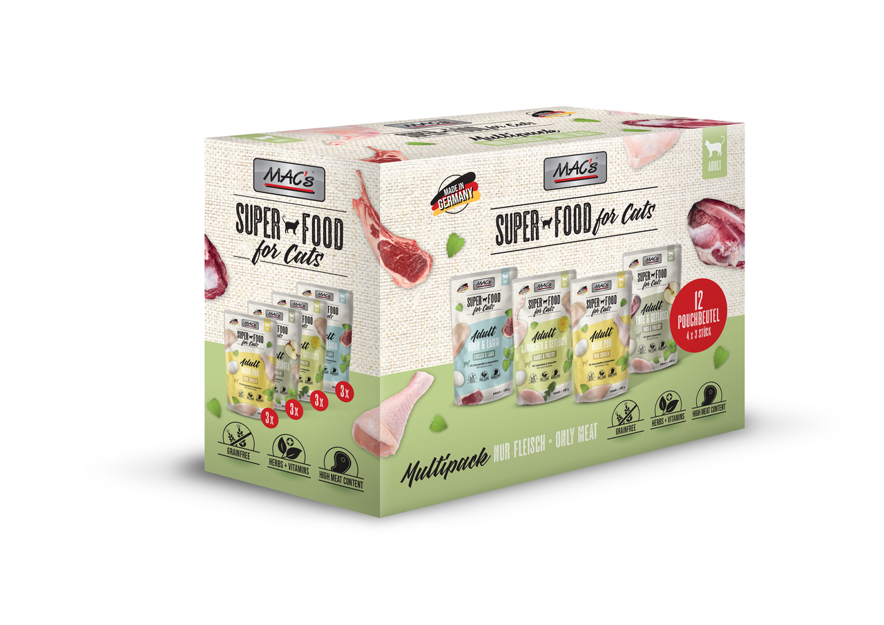 MAC's Cat Pouch Multipack nur Fleisch 12x100g
