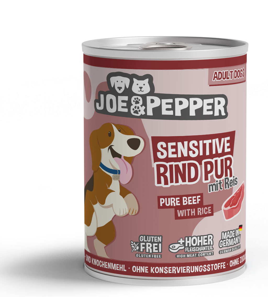 Joe & Pepper Dog Rind pur mit Reis 400g