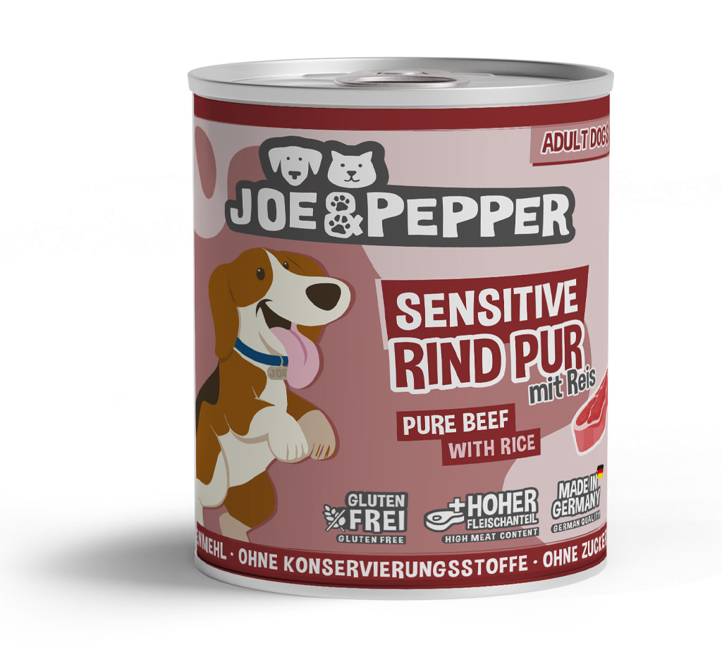 Joe & Pepper Dog Rind pur mit Reis 800g
