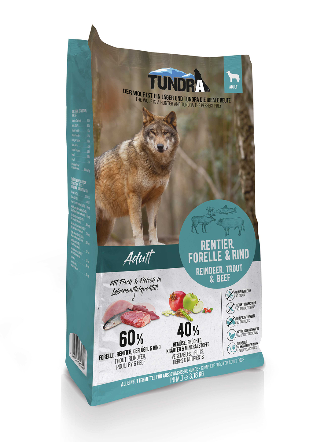 Tundra Dog Rentier, Forelle & Rind 3,18kg Tundra Dog Rentier, Forelle & Rind 3,18kg