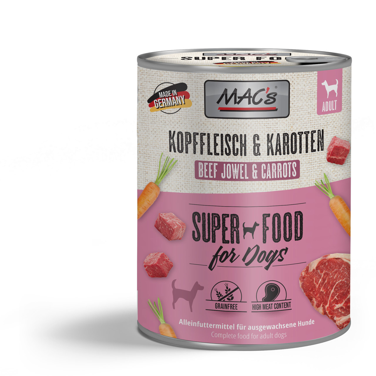 MAC's Dog Kopffleisch & Karotten 800g MAC's Dog Kopffleisch & Karotten 800g