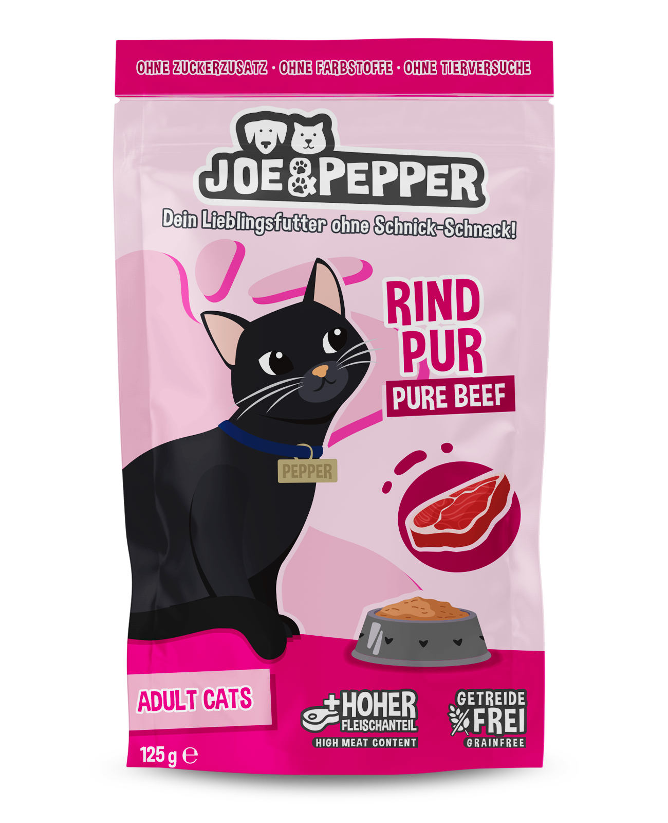 Joe & Pepper Pouch Cat Rind pur 125g