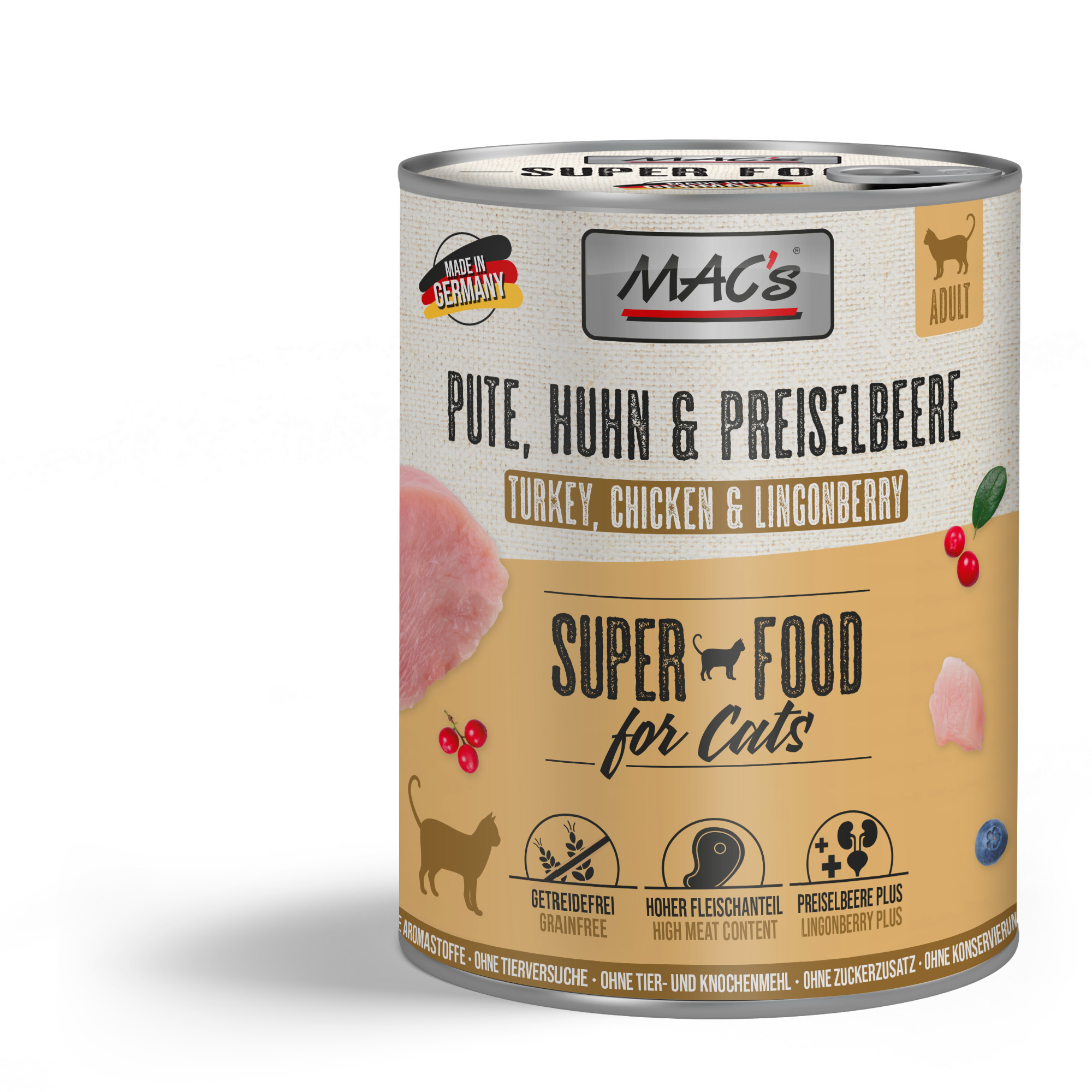 MAC's Cat Pute, Huhn & Preiselbeere 800g