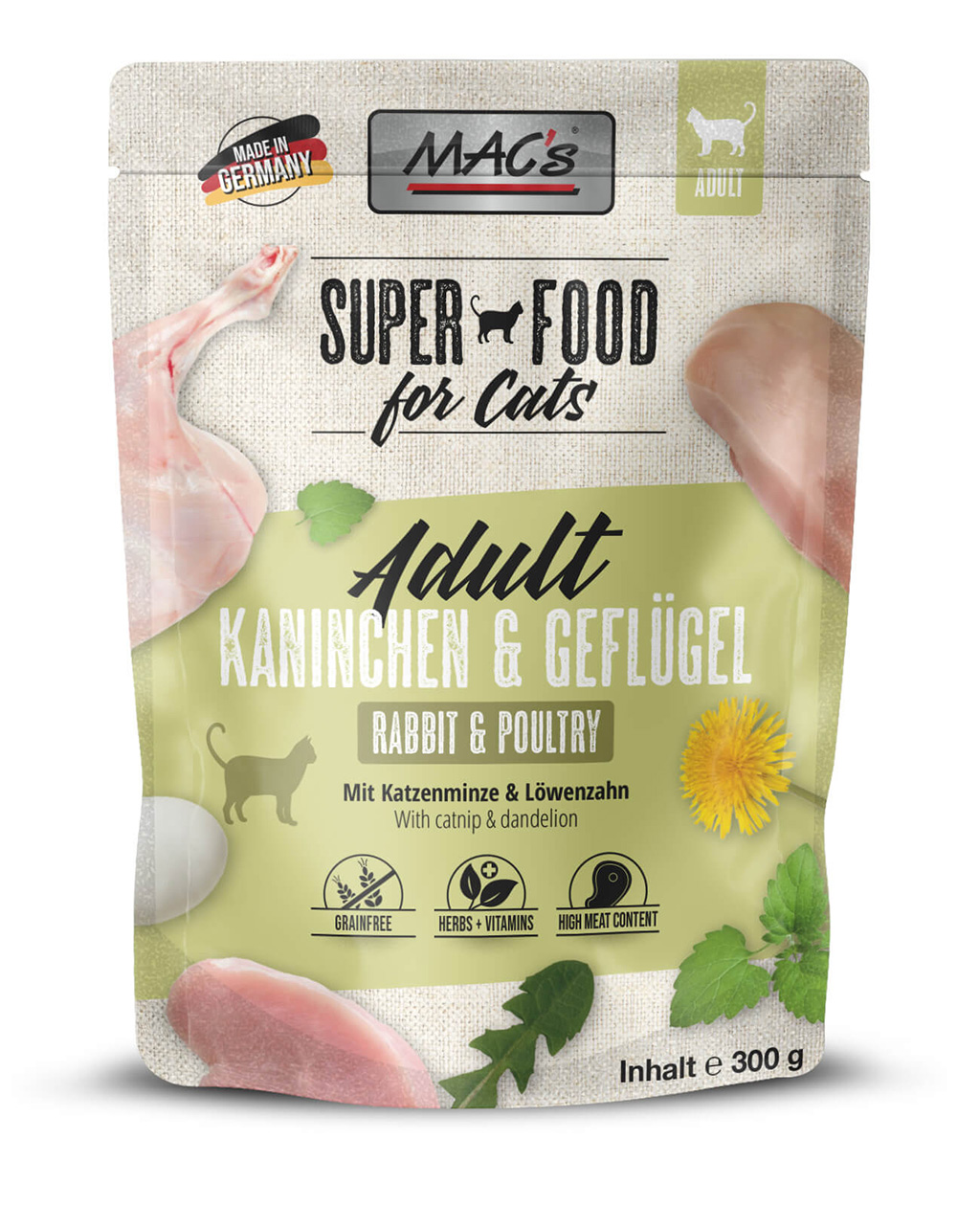 MAC's Cat Pouchpack Kaninchen & Geflügel 300g MAC´s Cat Pouchpack Kaninchen & Geflügel 300g