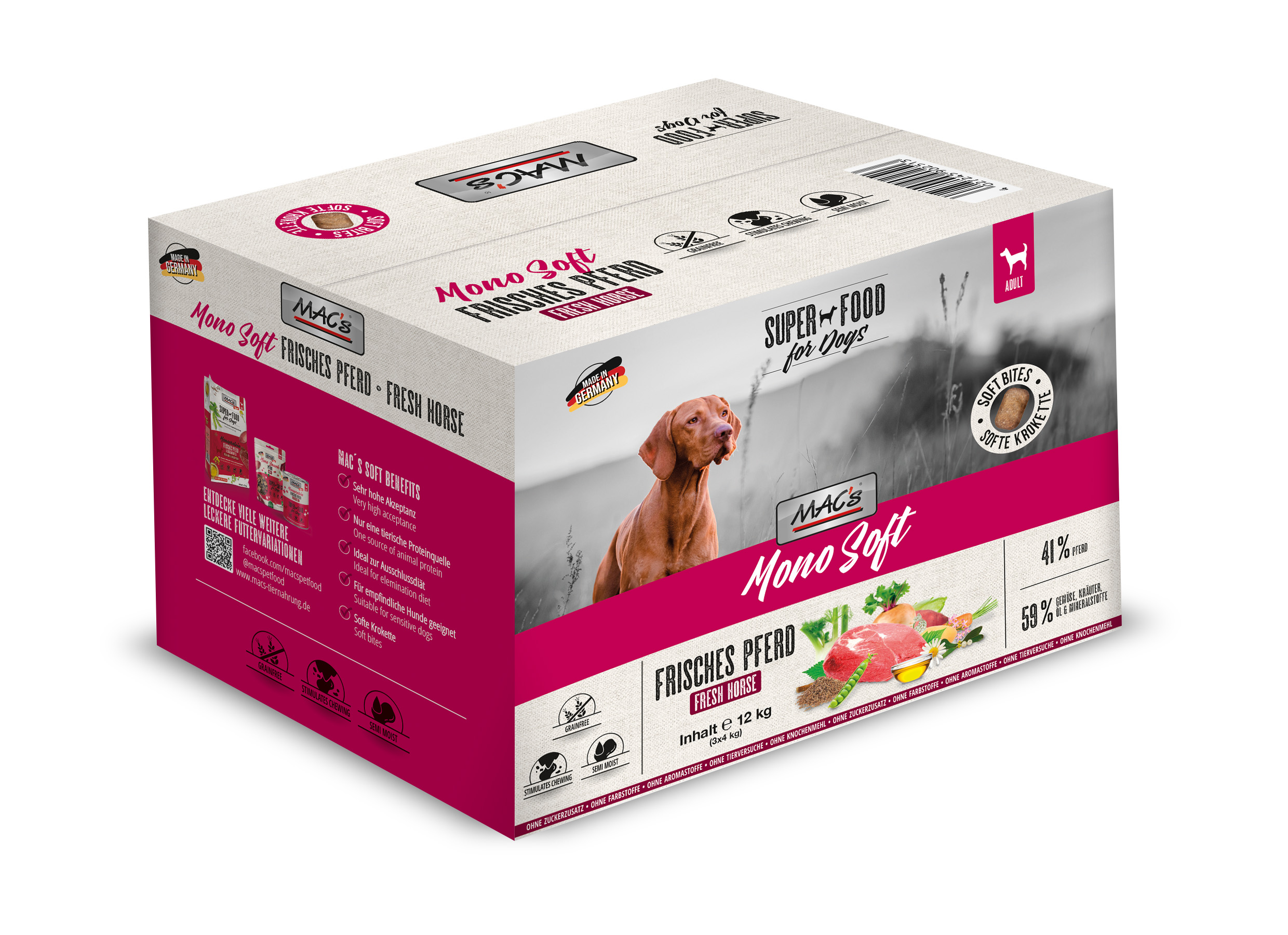 MAC's Dog Mono Soft - Frisches Pferd 3x4kg