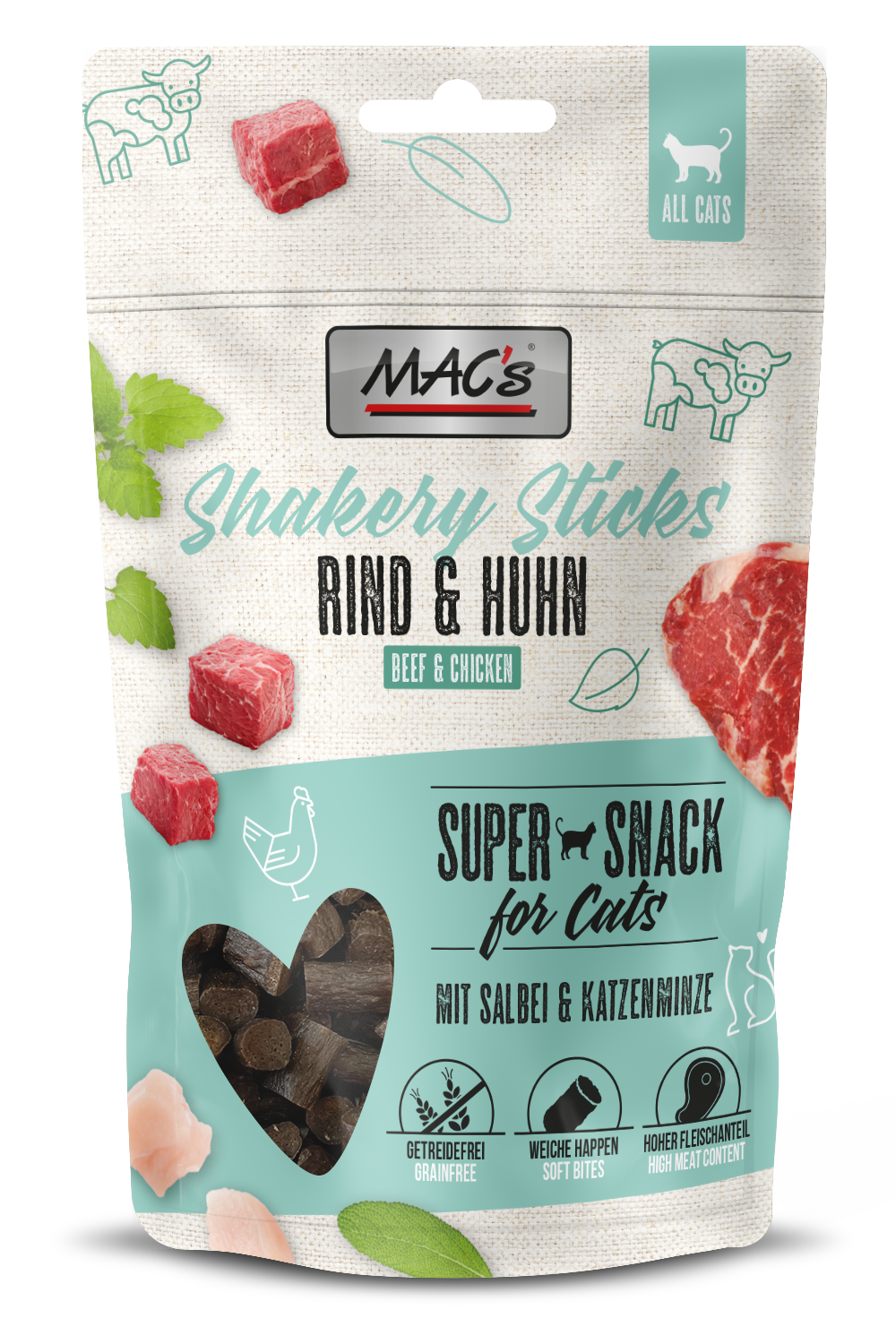 MACs Cat Shakery Sticks Rind & Huhn 50g