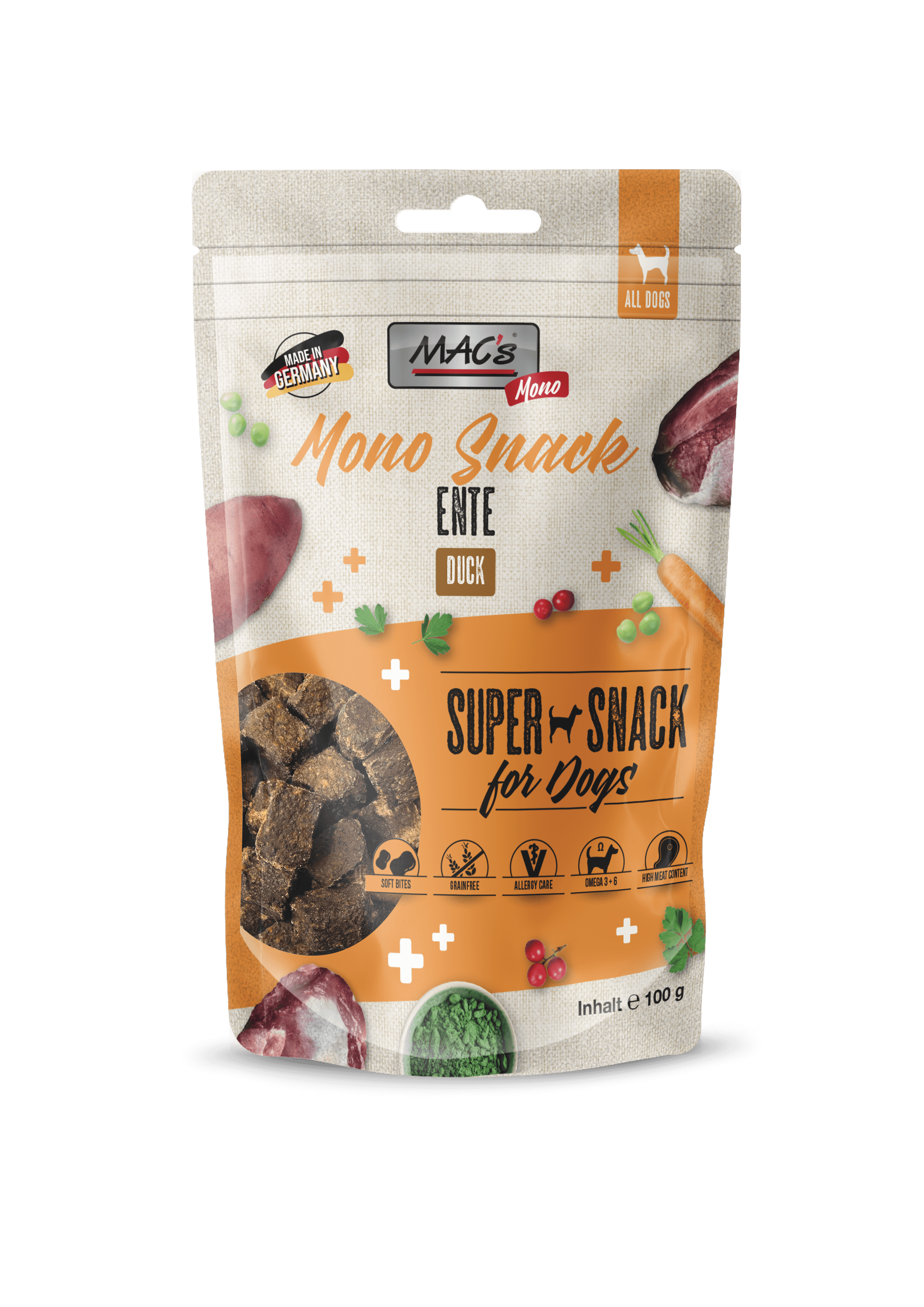 MAC's Dog Mono Snack Ente 100g