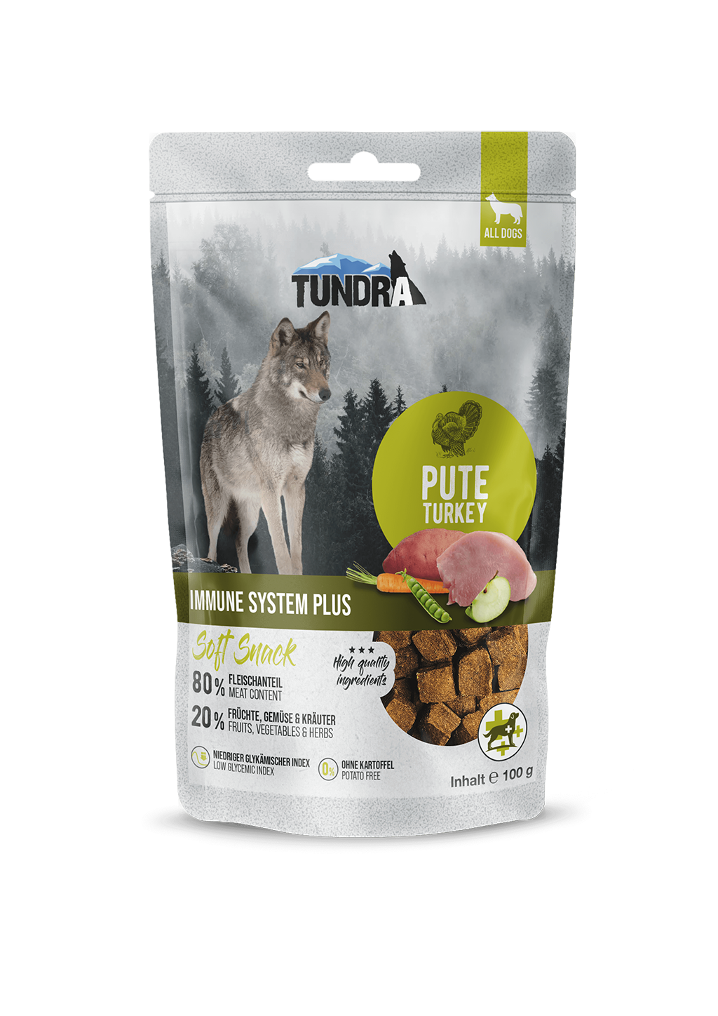 Tundra Dog Snack Immune System+ Pute 100g