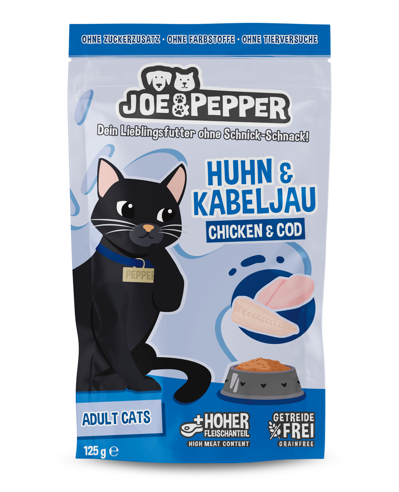 Joe & Pepper Pouch Cat Huhn & Kabeljau 125g