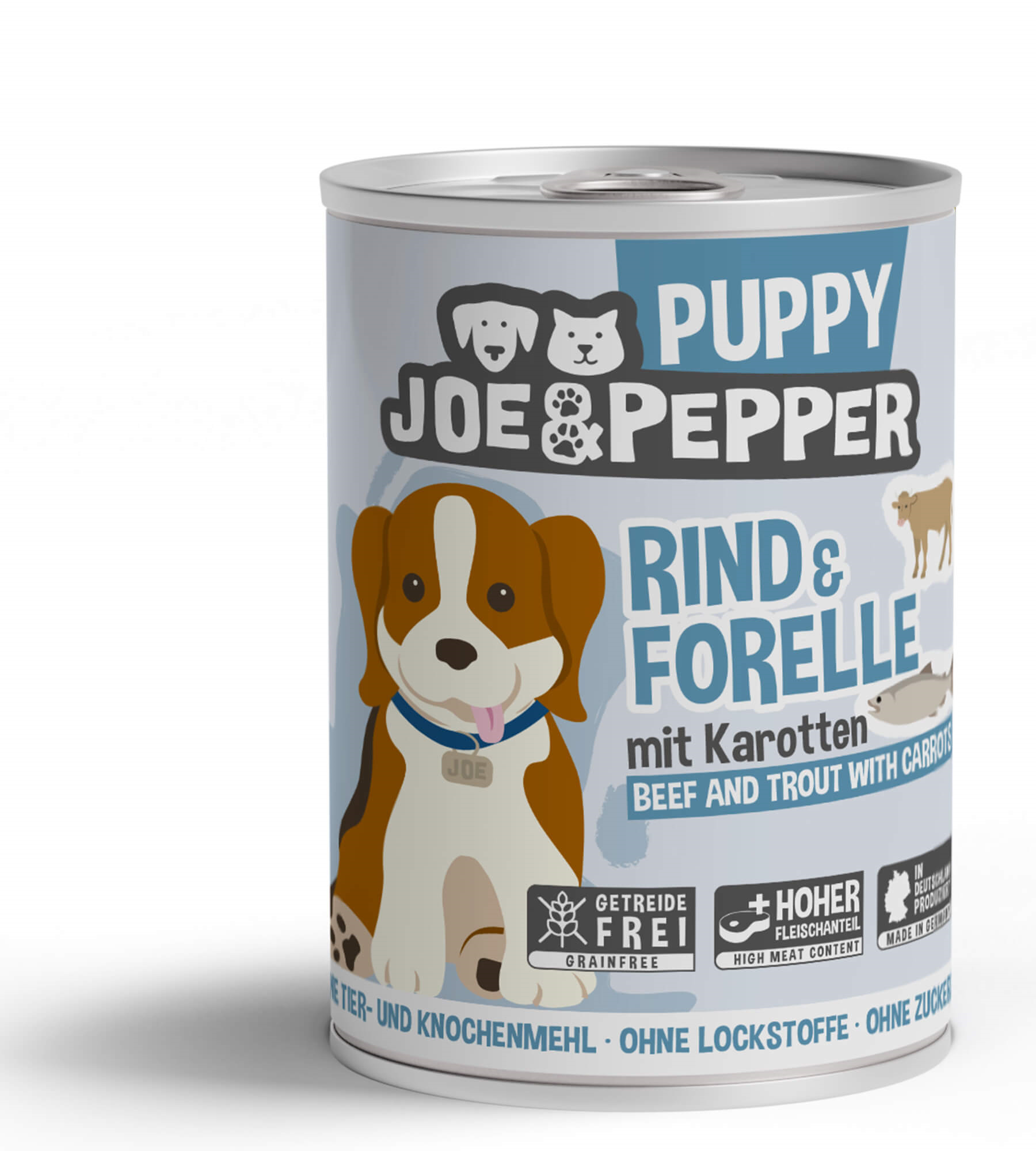 Joe & Pepper Dog Puppy Rind & Forelle 400g