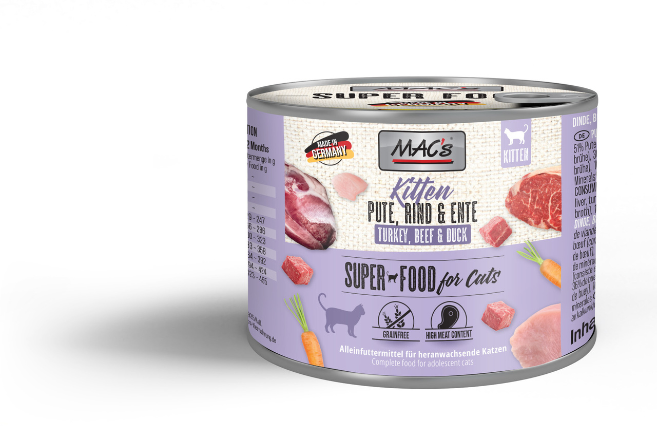 MAC's Cat Kitten Pute, Rind & Ente 200g