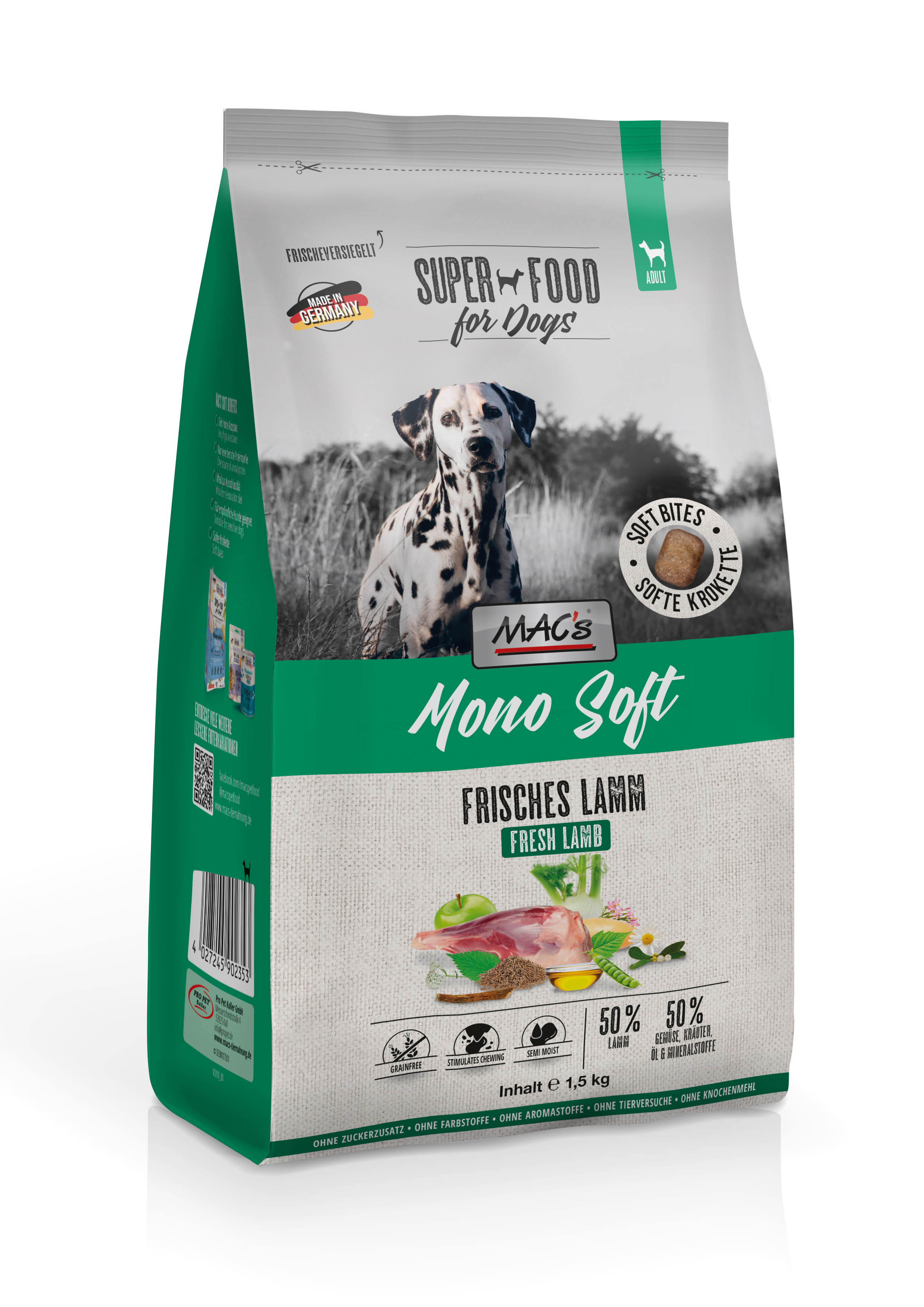 MAC's Dog Mono Soft - Frisches Lamm 1,5kg