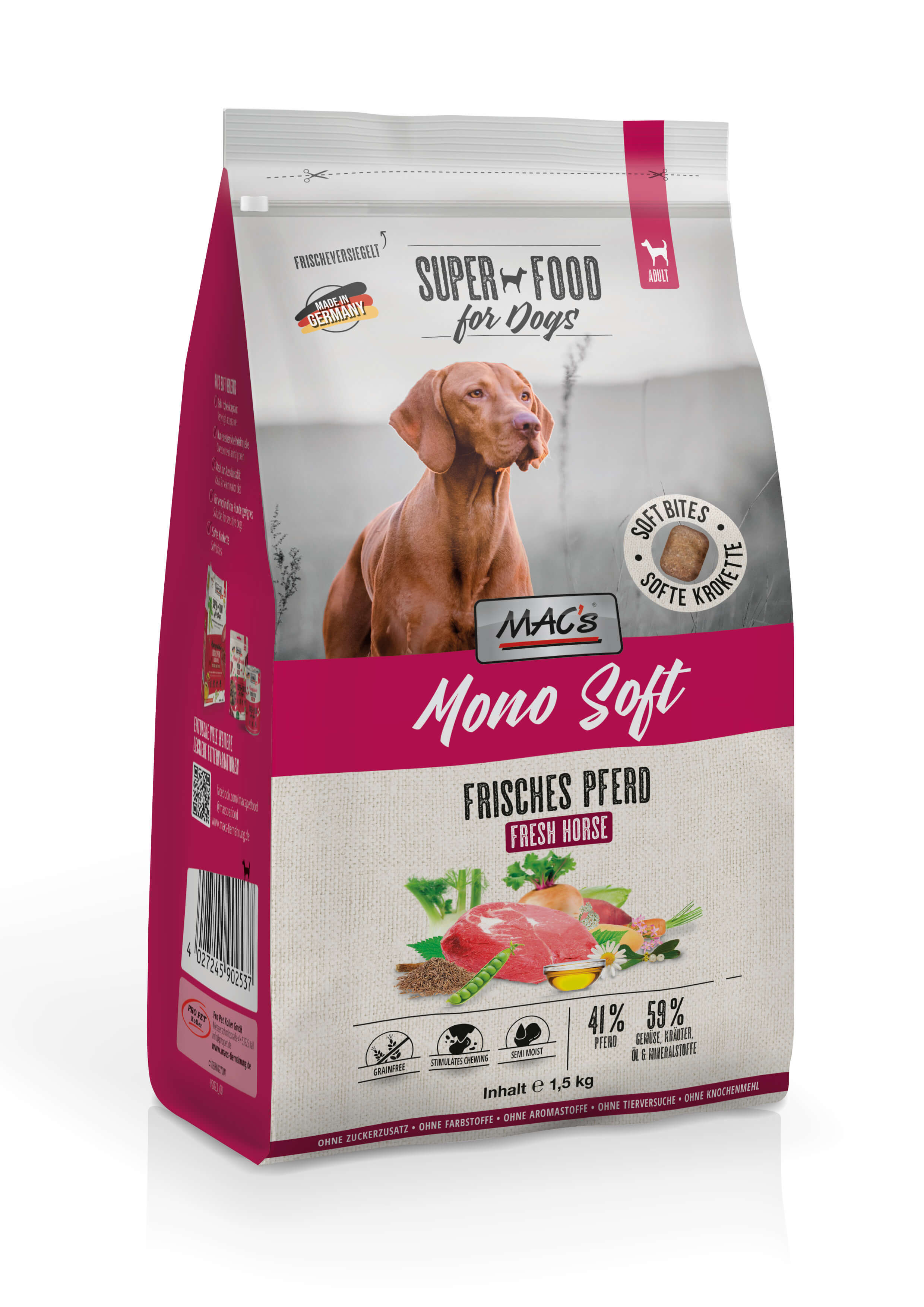 MAC's Dog Mono Soft - Frisches Pferd 1,5kg