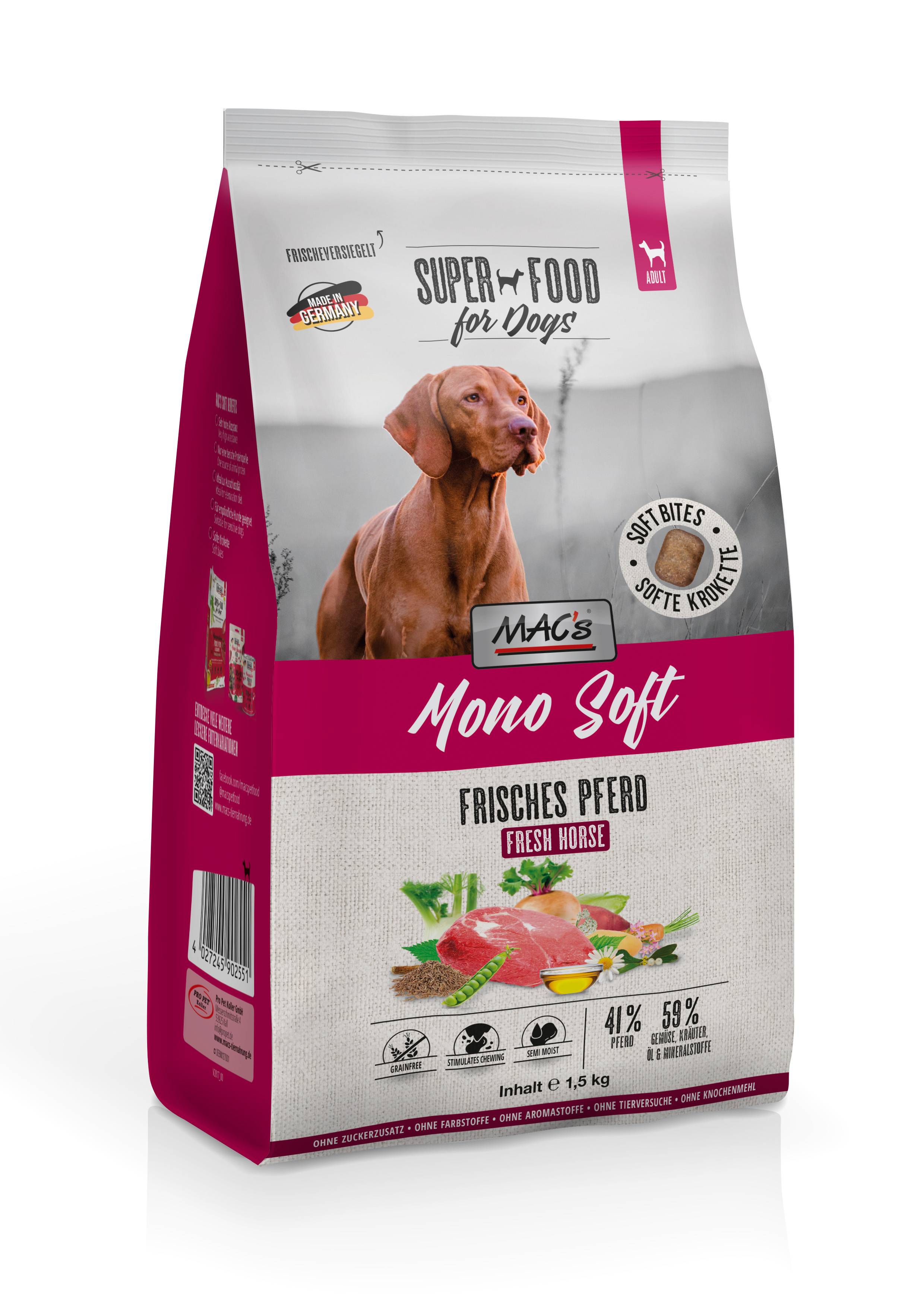 MAC's Dog Mono Soft - Frisches Pferd 1,5kg