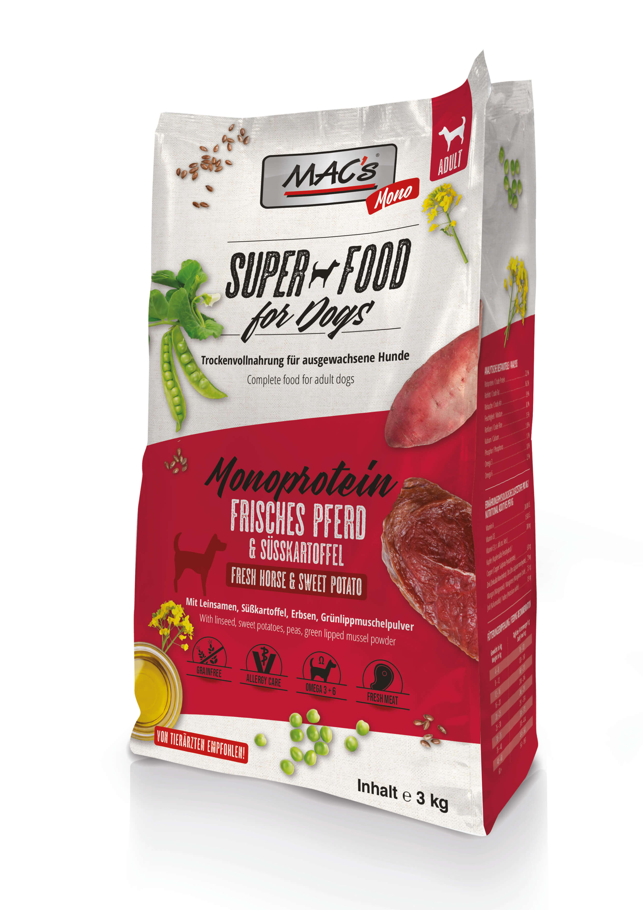 MAC's Dog Mono frisches Pferd 3kg MAC's Dog Mono frisches Pferd 3kg