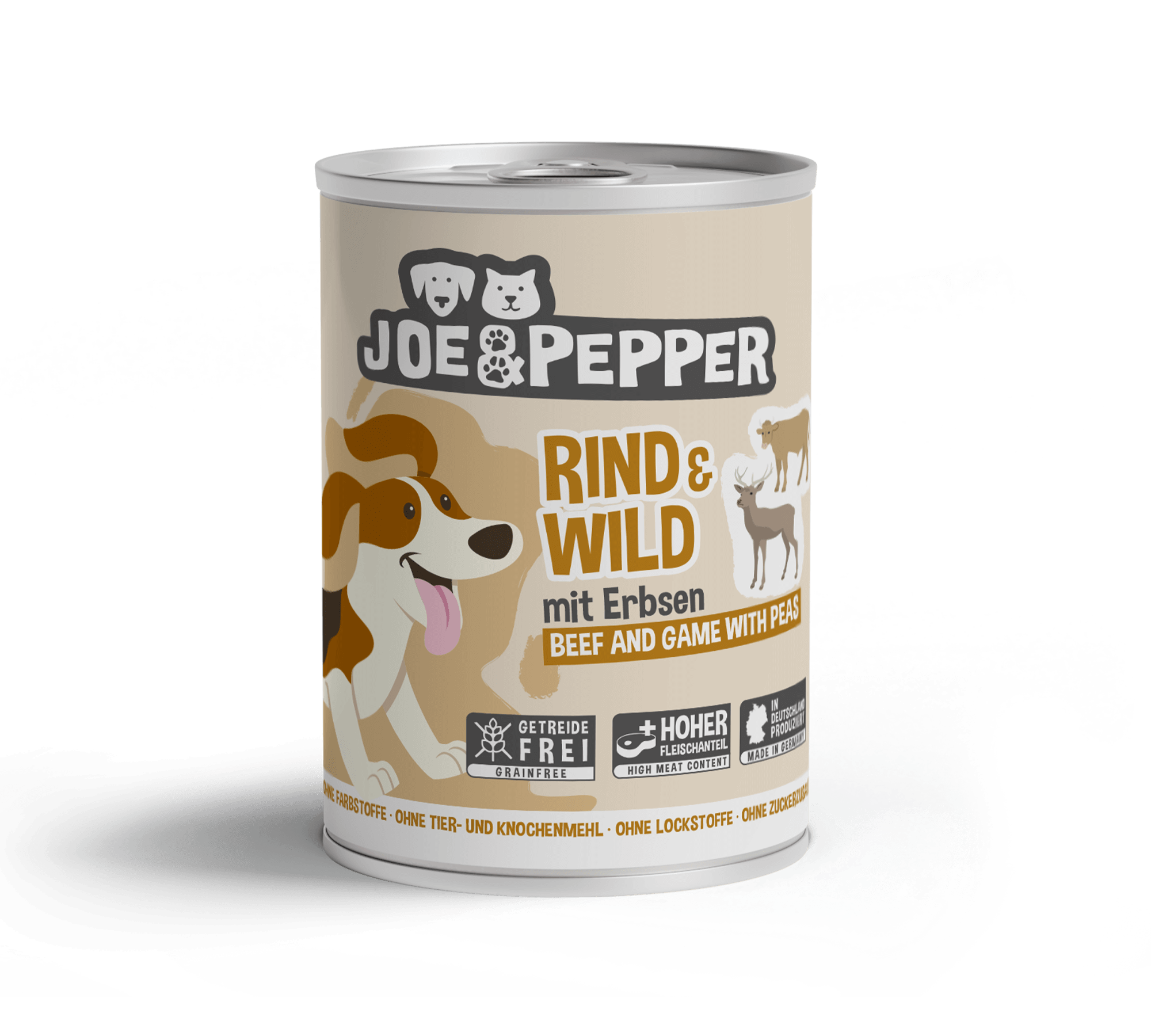Joe & Pepper Dog Rind & Wild mit Erbsen 400g