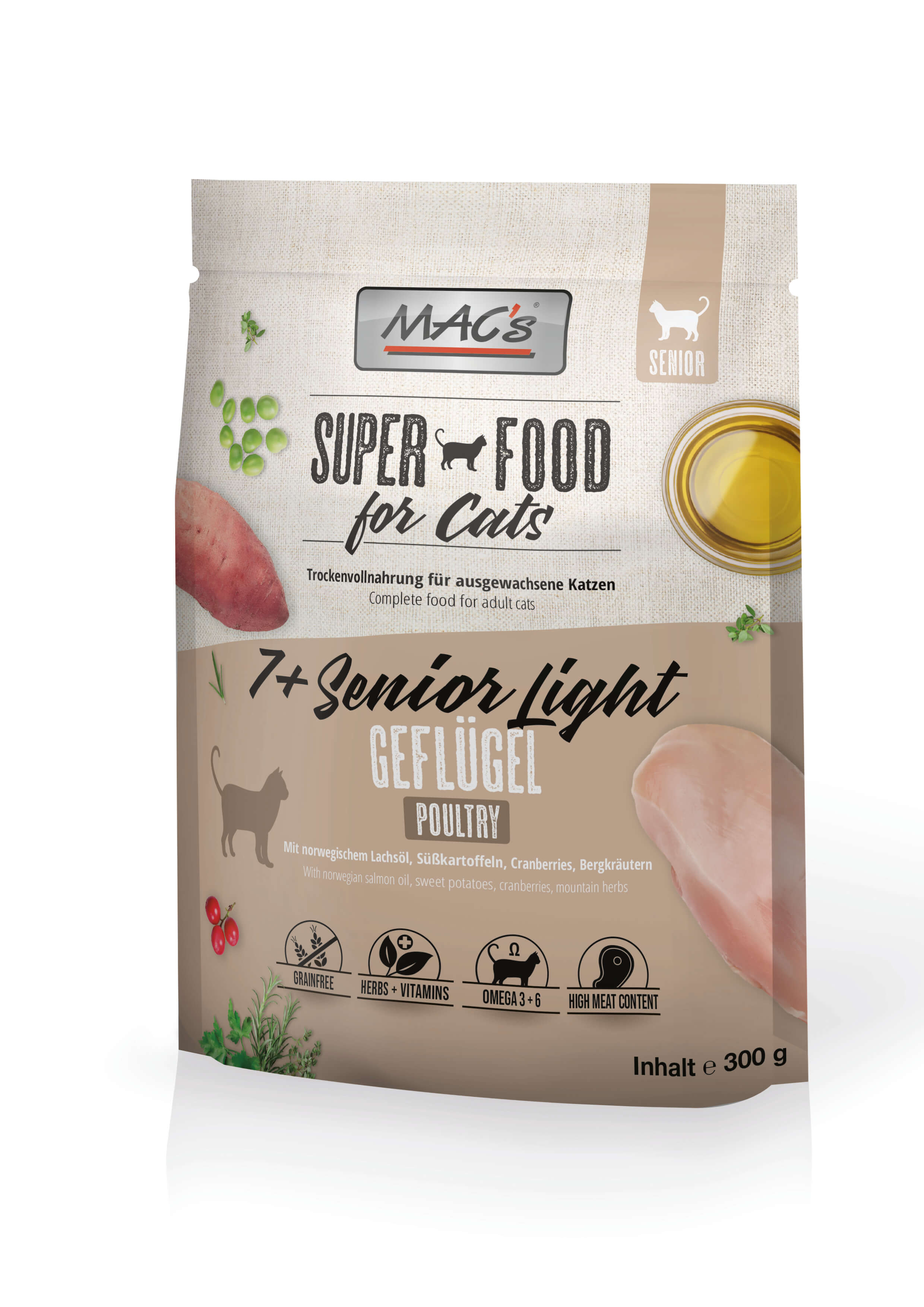 MAC's Cat 7+ Senior Light Geflügel 300g
