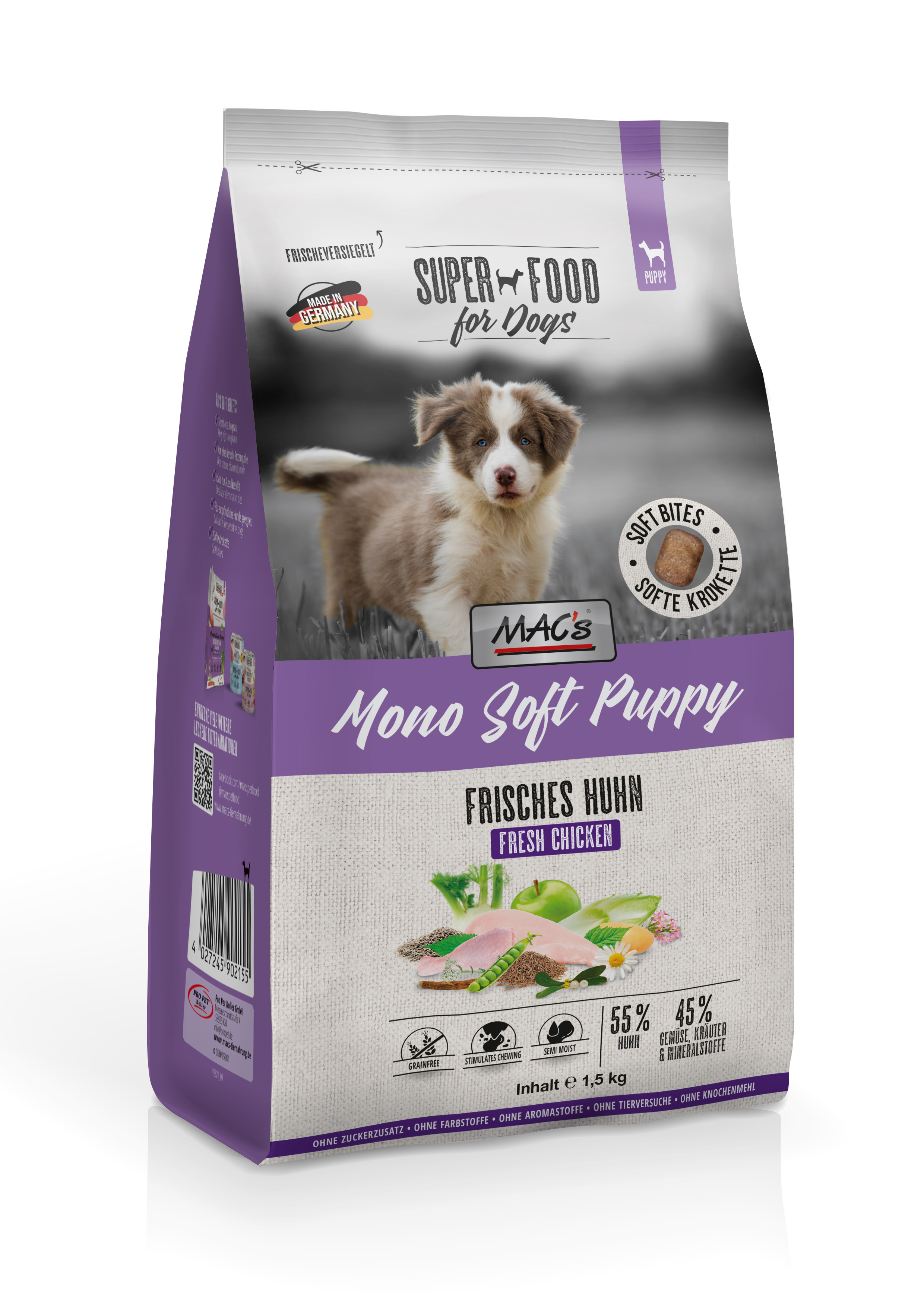 MAC's Dog Mono Soft Puppy - Frisches Huhn 1,5kg