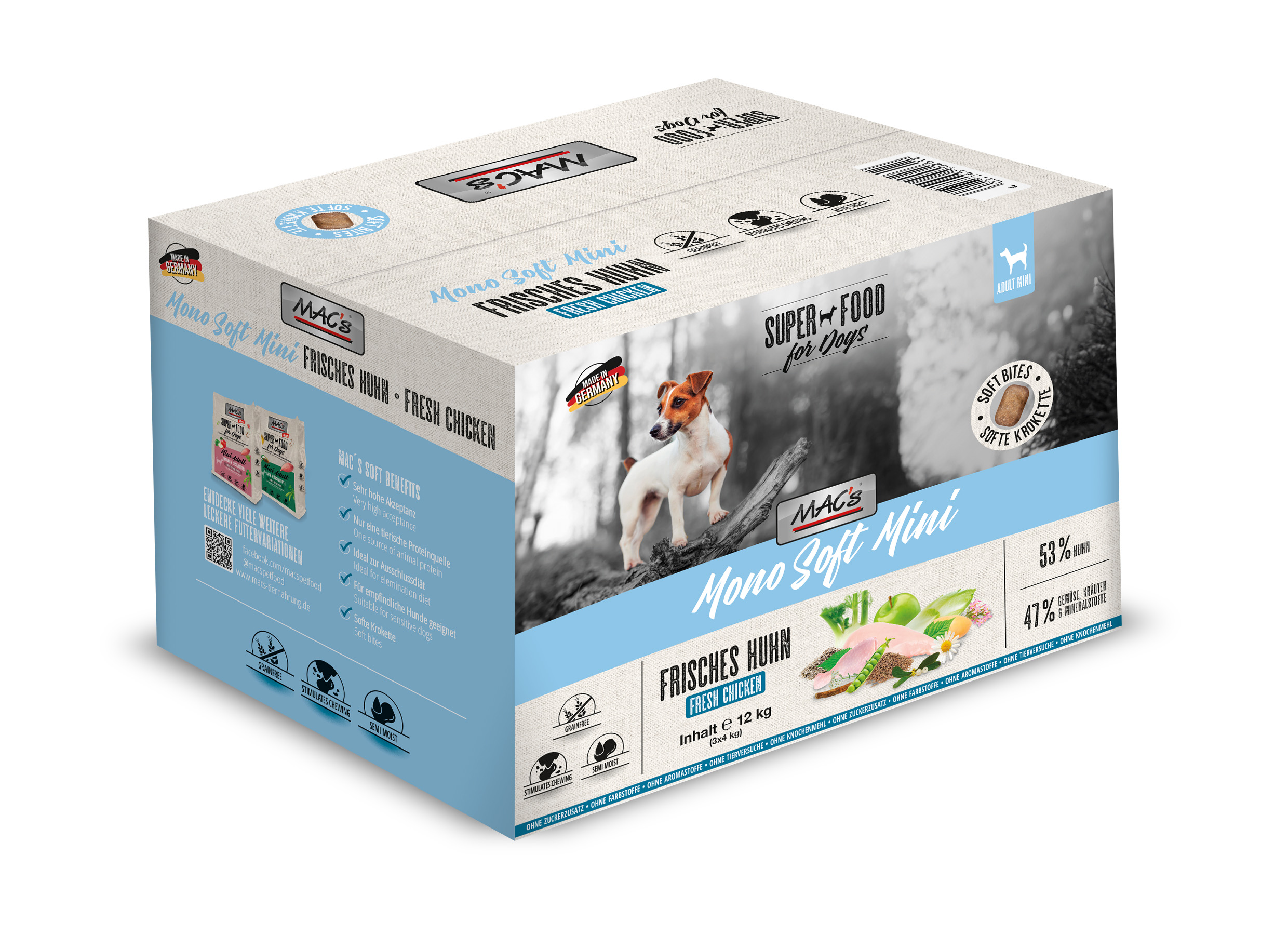 MAC's Dog Mono Soft Mini - Frisches Huhn 3x4kg