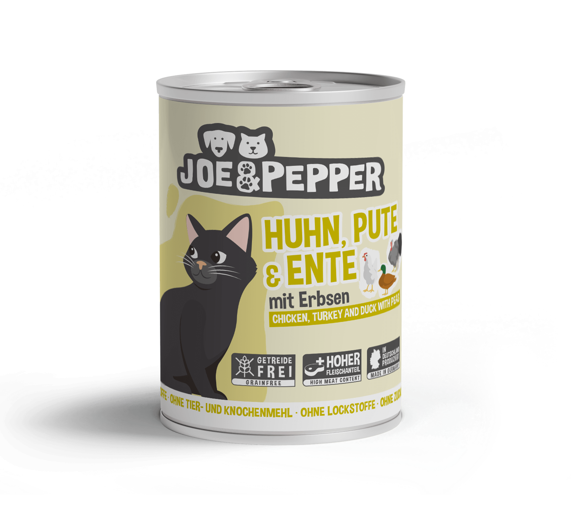 Joe & Pepper Cat Huhn, Pute & Ente mit Erbsen 400g