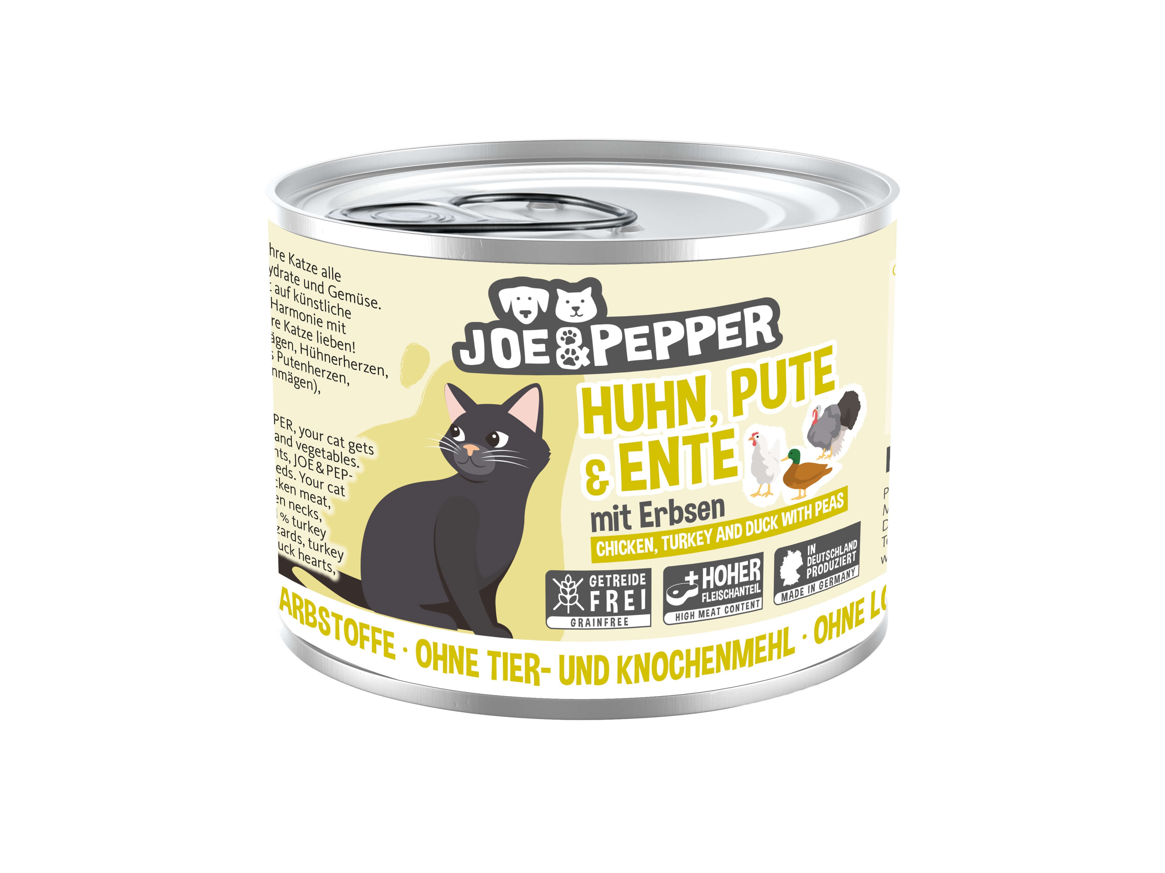 Joe & Pepper Cat Huhn, Pute & Ente mit Erbsen 200g