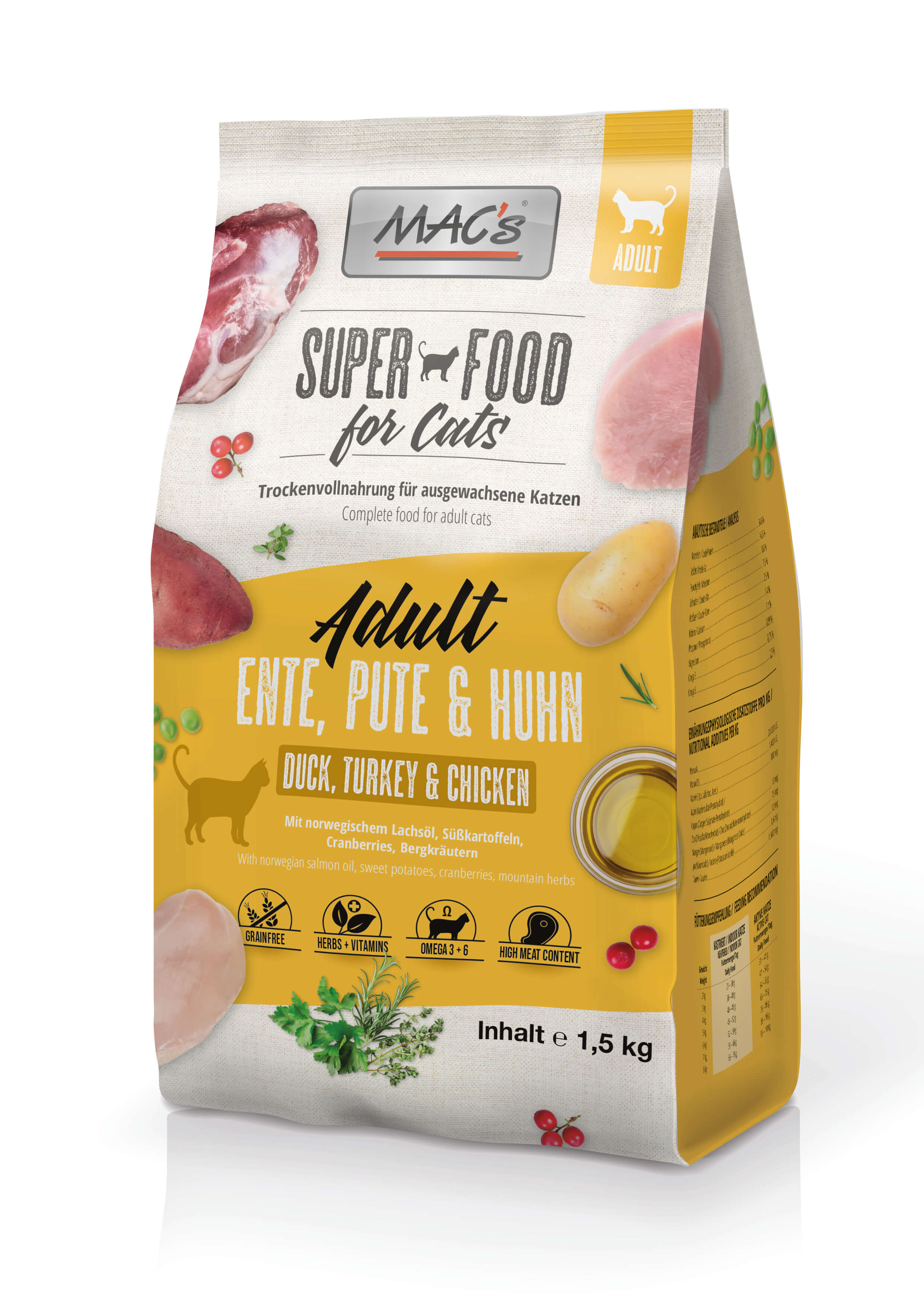 MAC's Cat Ente, Pute & Huhn 1,5kg MAC's Cat Ente, Pute & Huhn 1,5kg