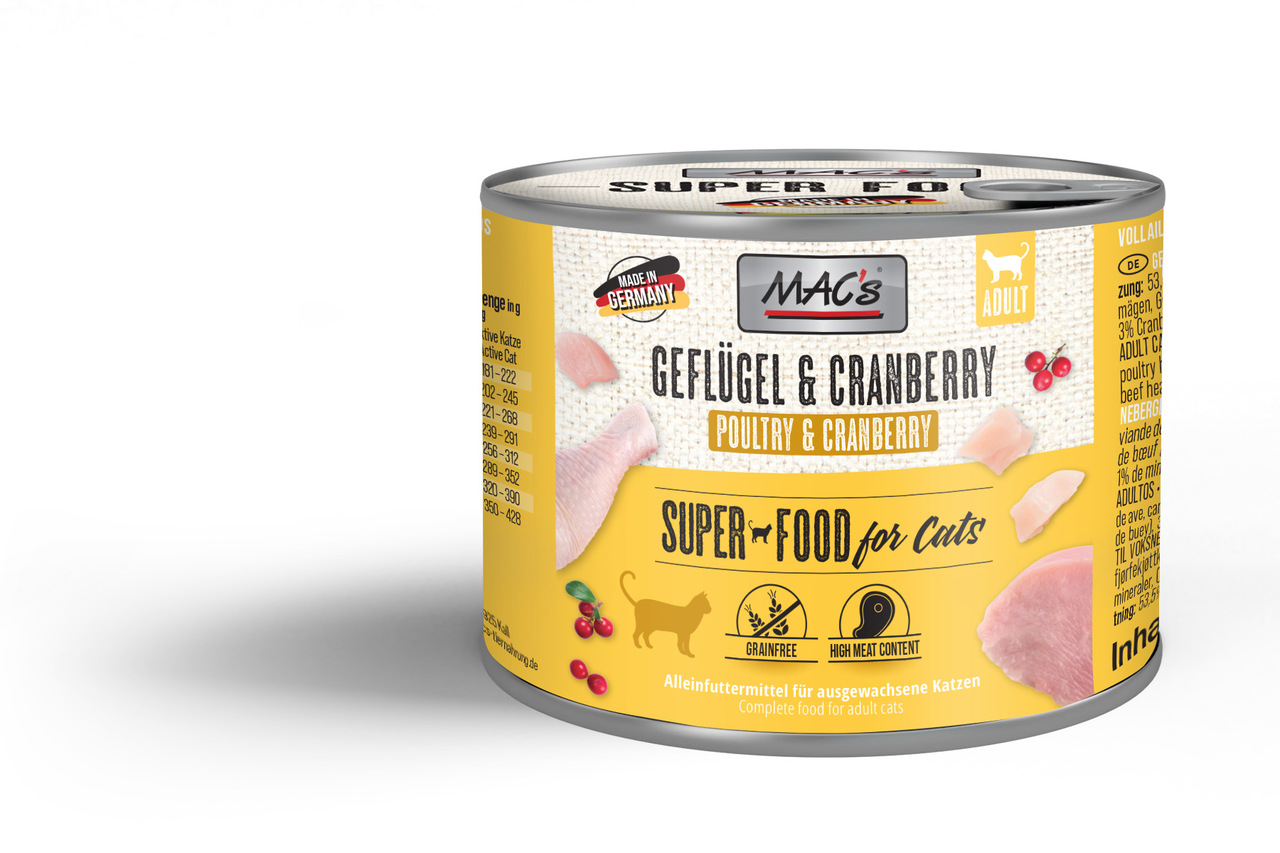 MAC's Cat Geflügel & Cranberry 200g MAC's Cat Geflügel, Rind & Cranberry 200g