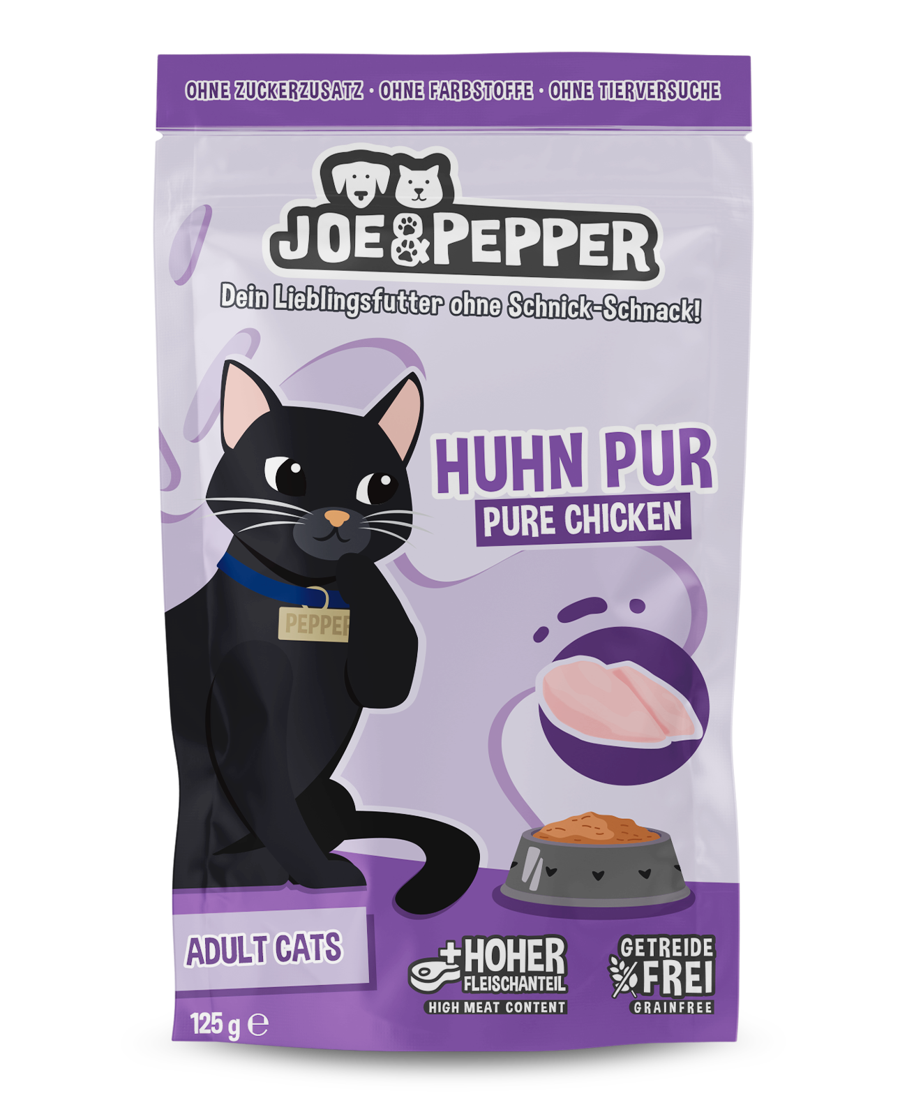 Joe & Pepper Pouch Cat Huhn pur 125g