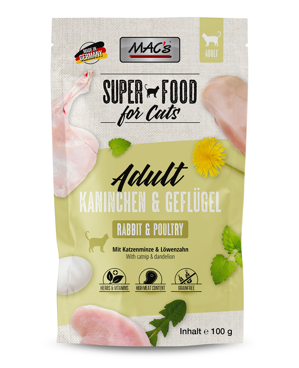 MAC's Cat Pouchpack Kaninchen & Geflügel 100g
