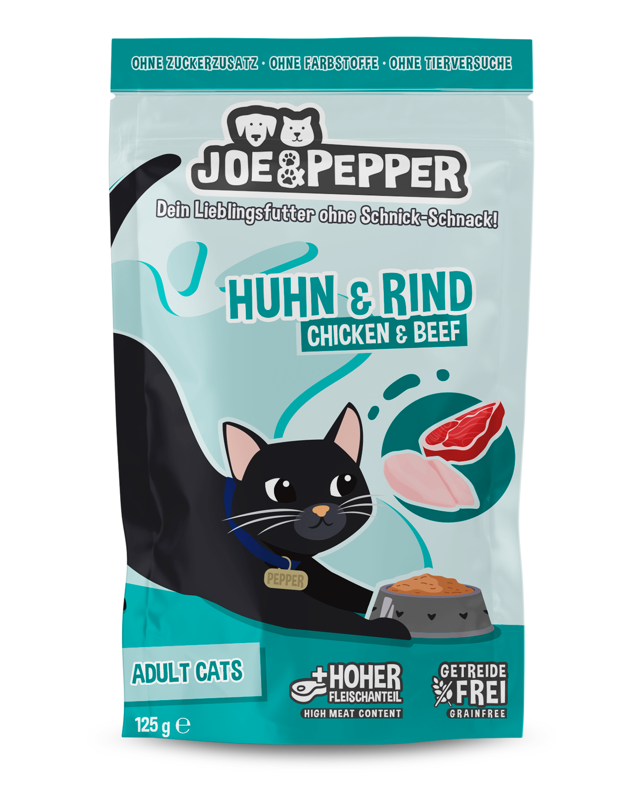 Joe & Pepper Pouch Cat Huhn & Rind 125g
