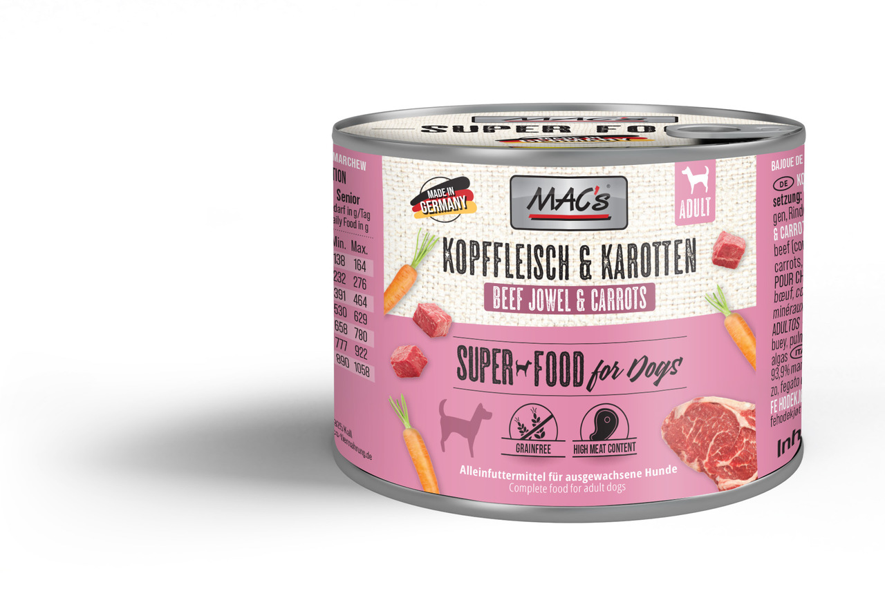 MAC's Dog Kopffleisch & Karotten 200g MAC's Dog Kopffleisch & Karotten 200g
