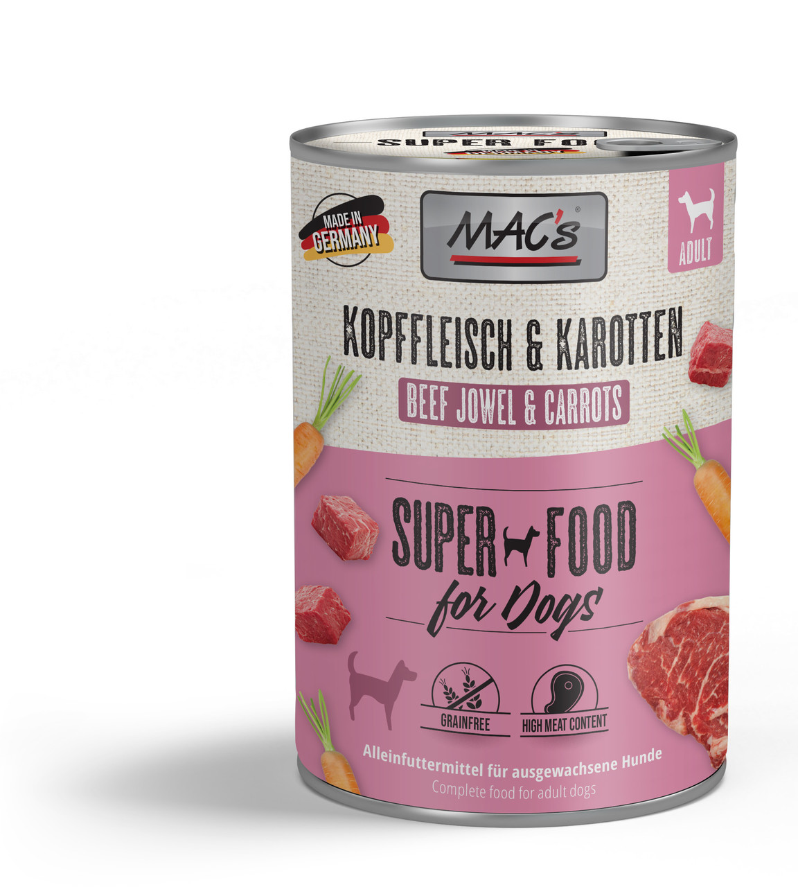 MAC's Dog Kopffleisch & Karotten 400g MAC's Dog Kopffleisch & Karotten 400g