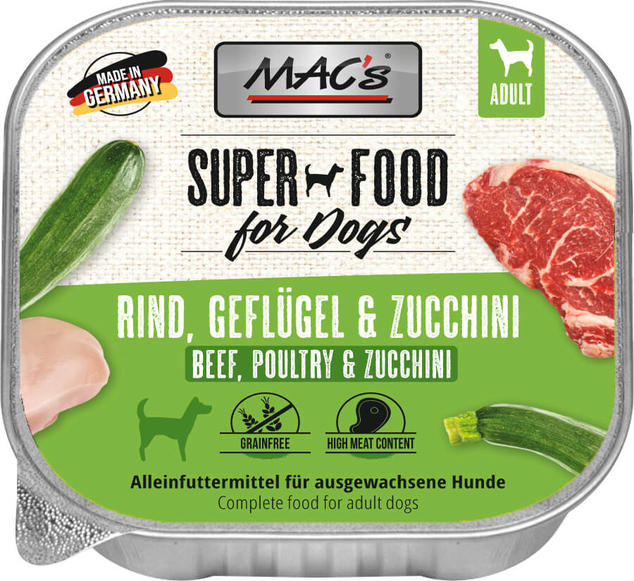 MAC's Dog Schale Rind, Geflügel & Zucchini 150g