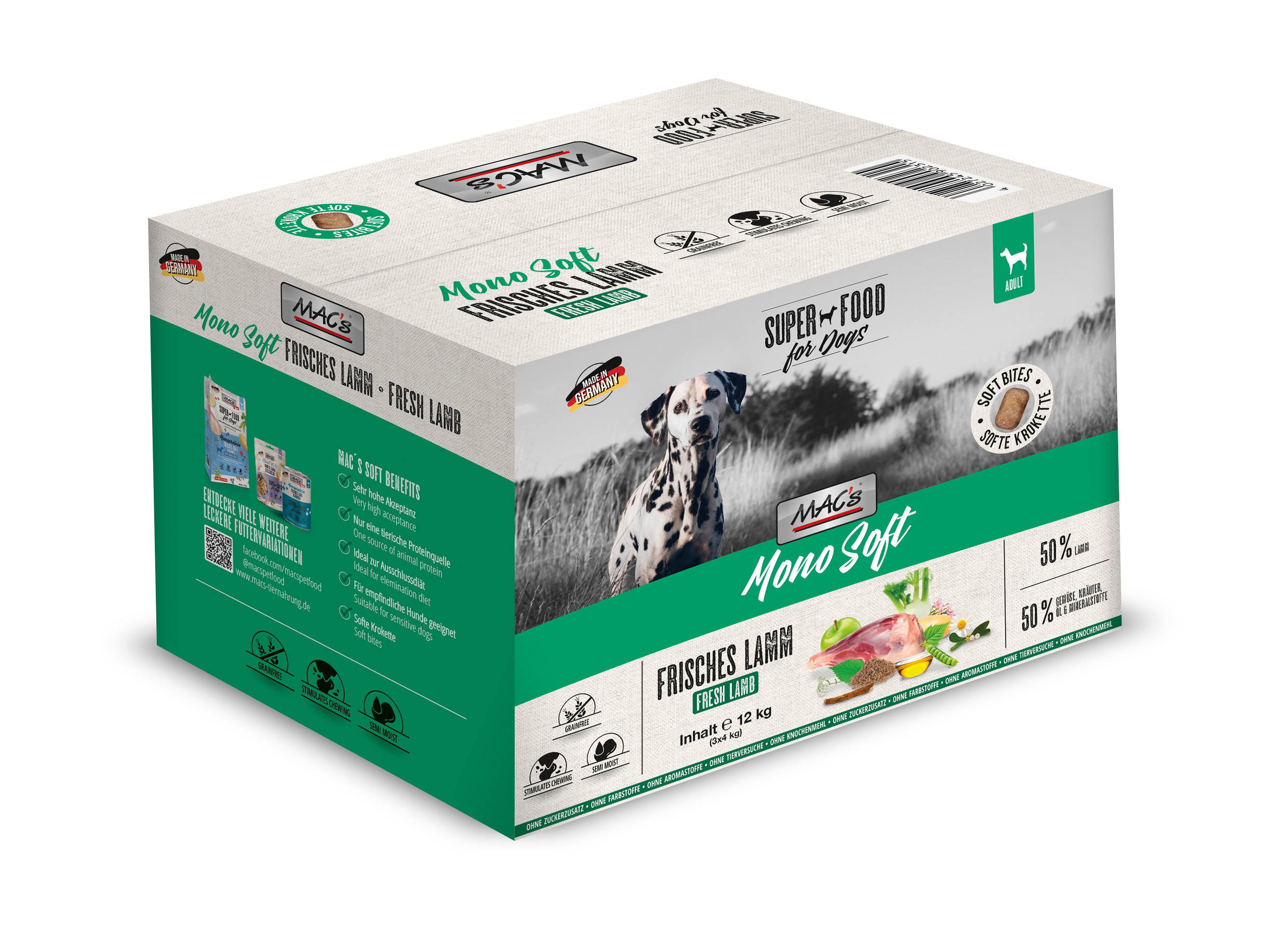 MAC's Dog Mono Soft - Frisches Lamm 3x4kg