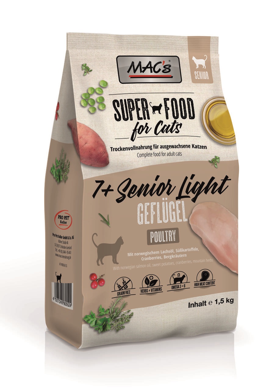 MAC's Cat 7+ Senior Light Geflügel 1,5kg MAC's Cat 7+ Senior Light Geflügel 1,5kg